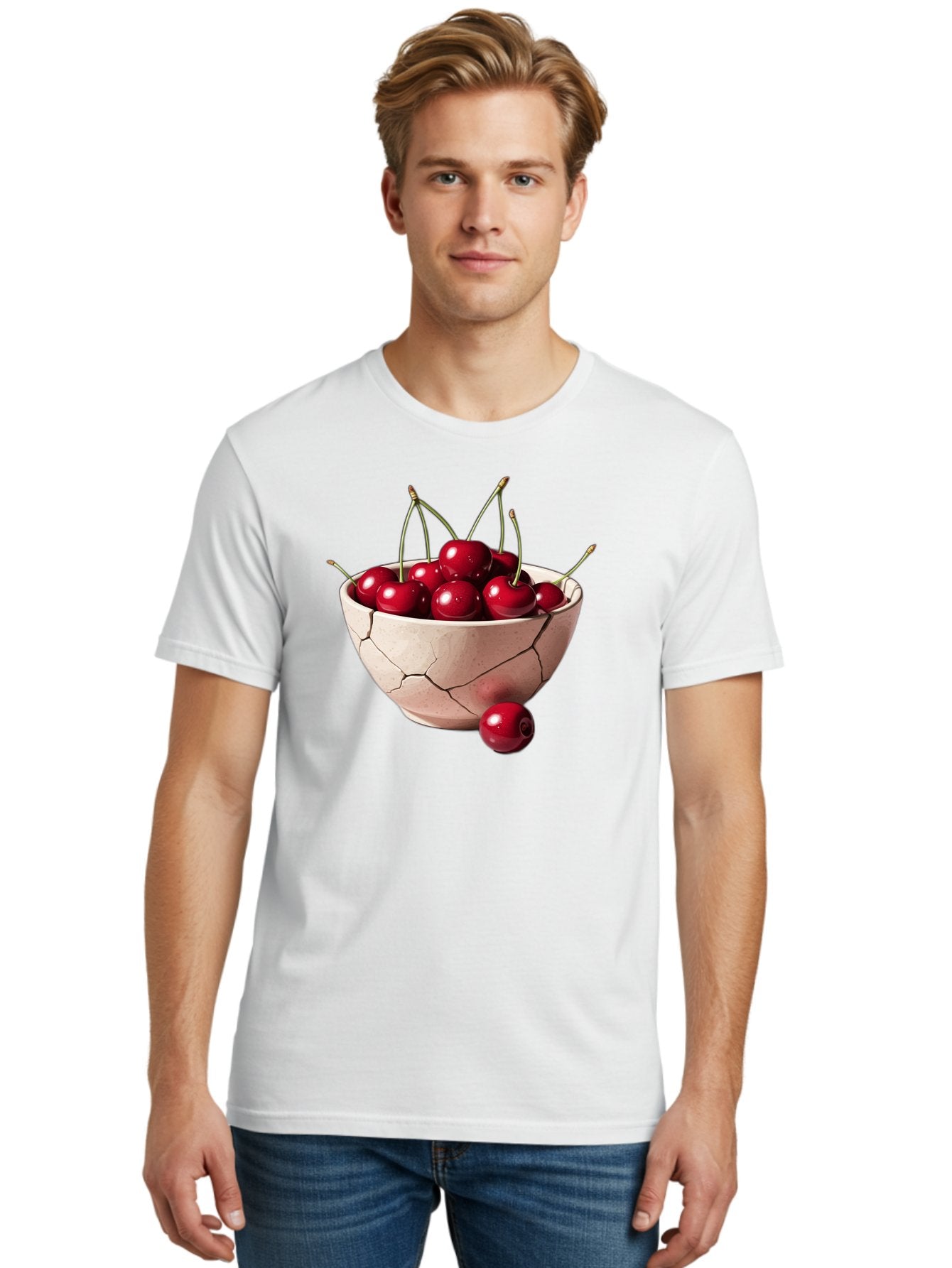 Cracked-Bowl-Cherries-4 Men'S Graphic Tee, 100% Cotton, Comfortable Casual Summer Wear, Machine Washable, Vintage Camera, Old Camera, Antique Camera, Black Camera, Classic Photography, Photography Equipment, Nostalgic Device, Film Camera, Bai741 24