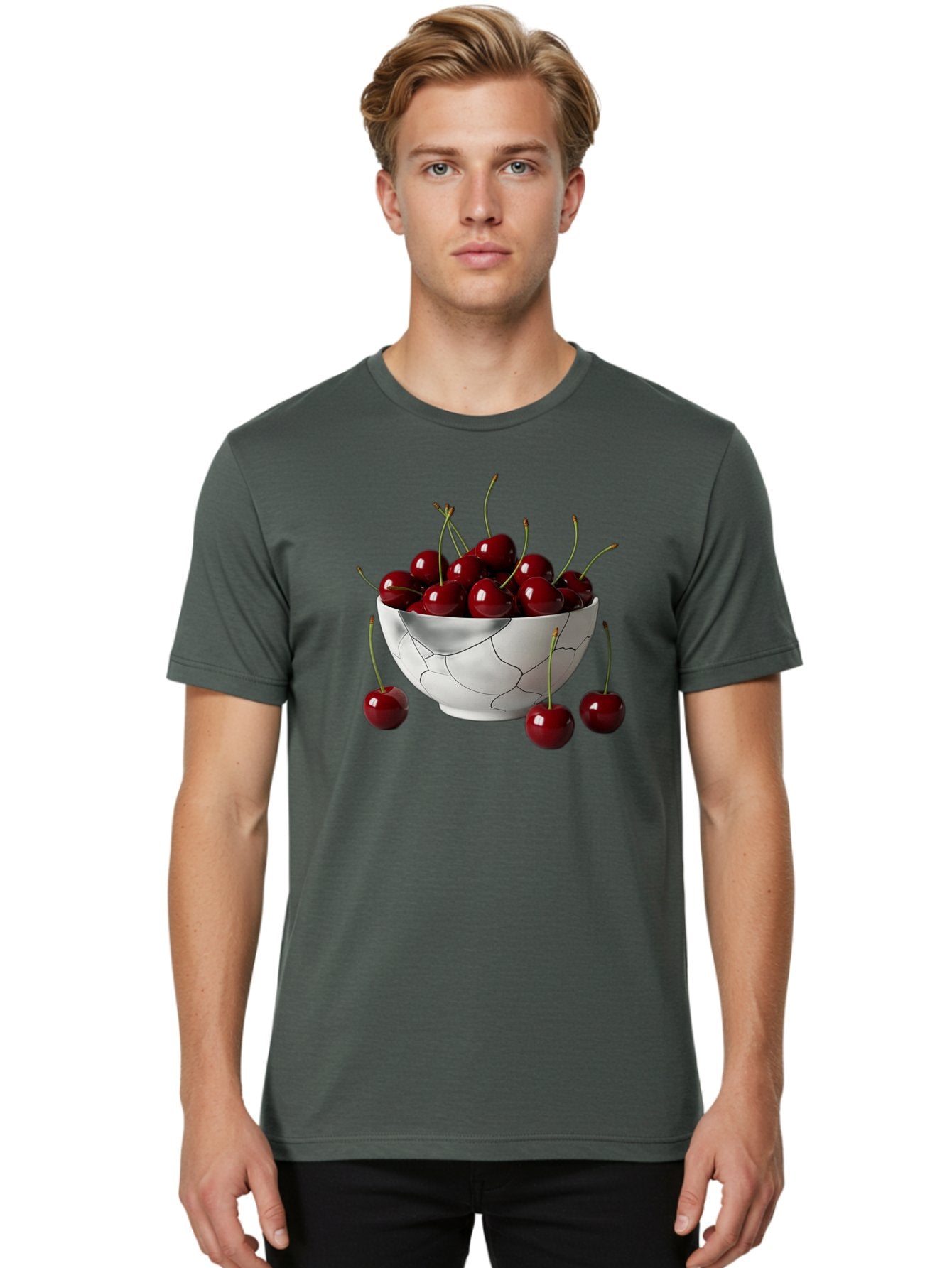 Cracked-Bowl-Cherries Men'S Graphic Tee, 100% Cotton, Comfortable Casual Summer Wear, Machine Washable, Vintage Camera, Old Camera, Antique Camera, Black Camera, Classic Photography, Photography Equipment, Nostalgic Device, Film Camera, Bai742 25