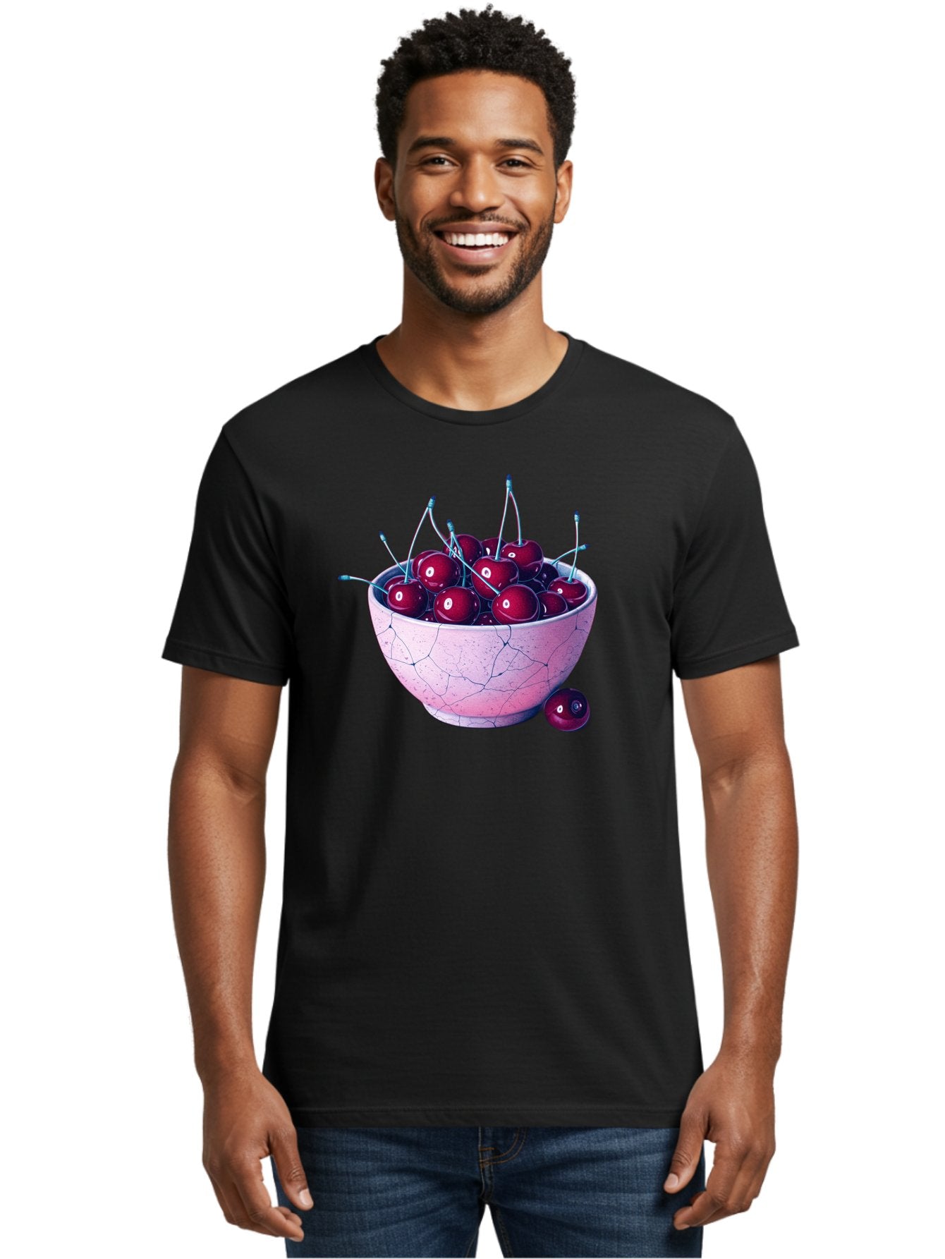 Cracked-Bowl-Of-Cherries Men'S Graphic Tee, 100% Cotton, Comfortable Casual Summer Wear, Machine Washable, Vintage Camera, Old Camera, Antique Camera, Black Camera, Classic Photography, Photography Equipment, Nostalgic Device, Film Camera, Bai743 28