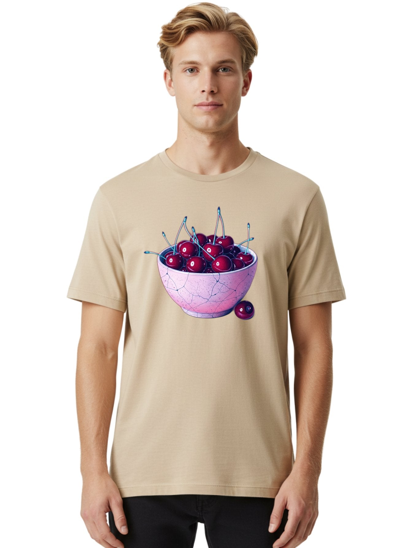 Cracked-Bowl-Of-Cherries Men'S Graphic Tee, 100% Cotton, Comfortable Casual Summer Wear, Machine Washable, Vintage Camera, Old Camera, Antique Camera, Black Camera, Classic Photography, Photography Equipment, Nostalgic Device, Film Camera, Bai743 23