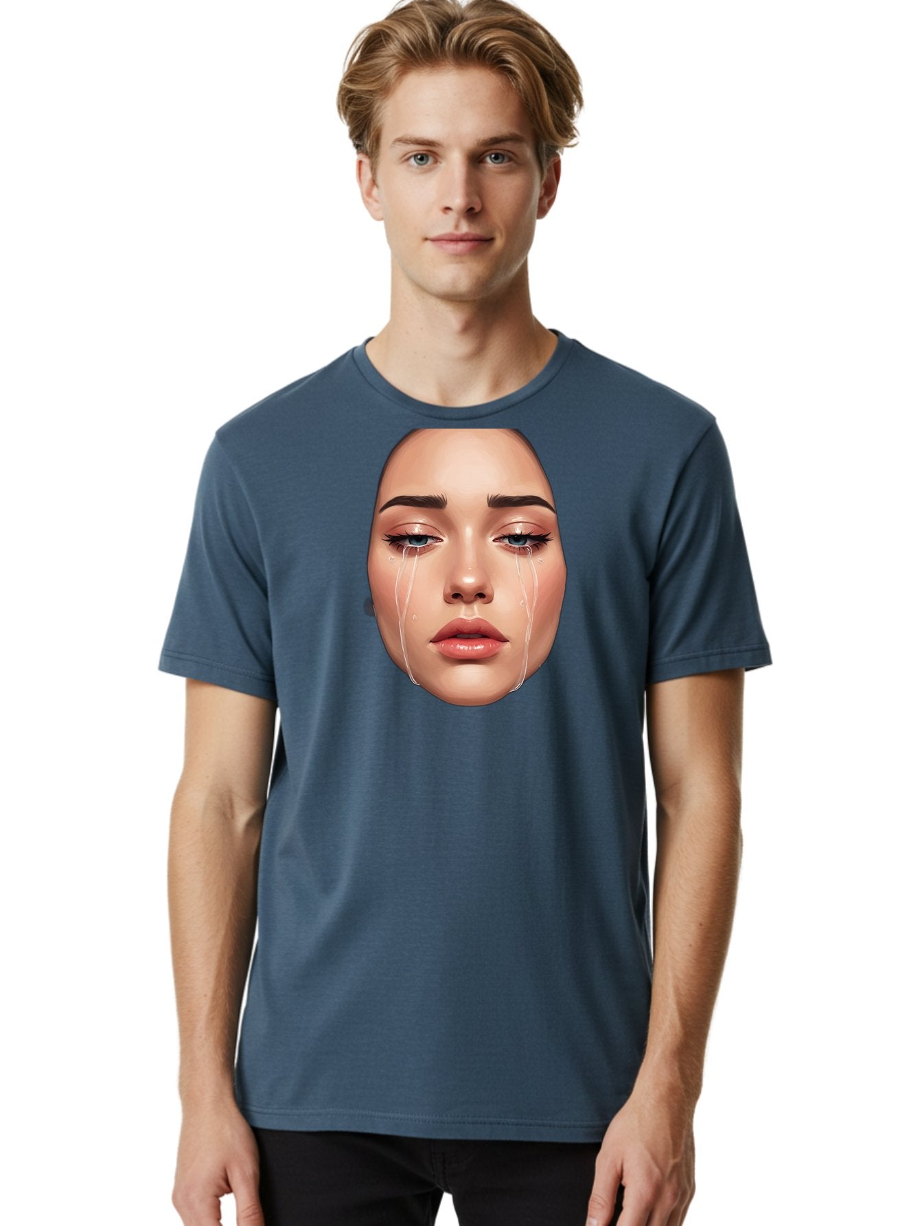 Crying-Face-1 Men'S Graphic Tee, 100% Cotton, Comfortable Casual Summer Wear, Machine Washable, Vintage Camera, Old Camera, Antique Camera, Black Camera, Classic Photography, Photography Equipment, Nostalgic Device, Film Camera, Camera Art Bai751 22