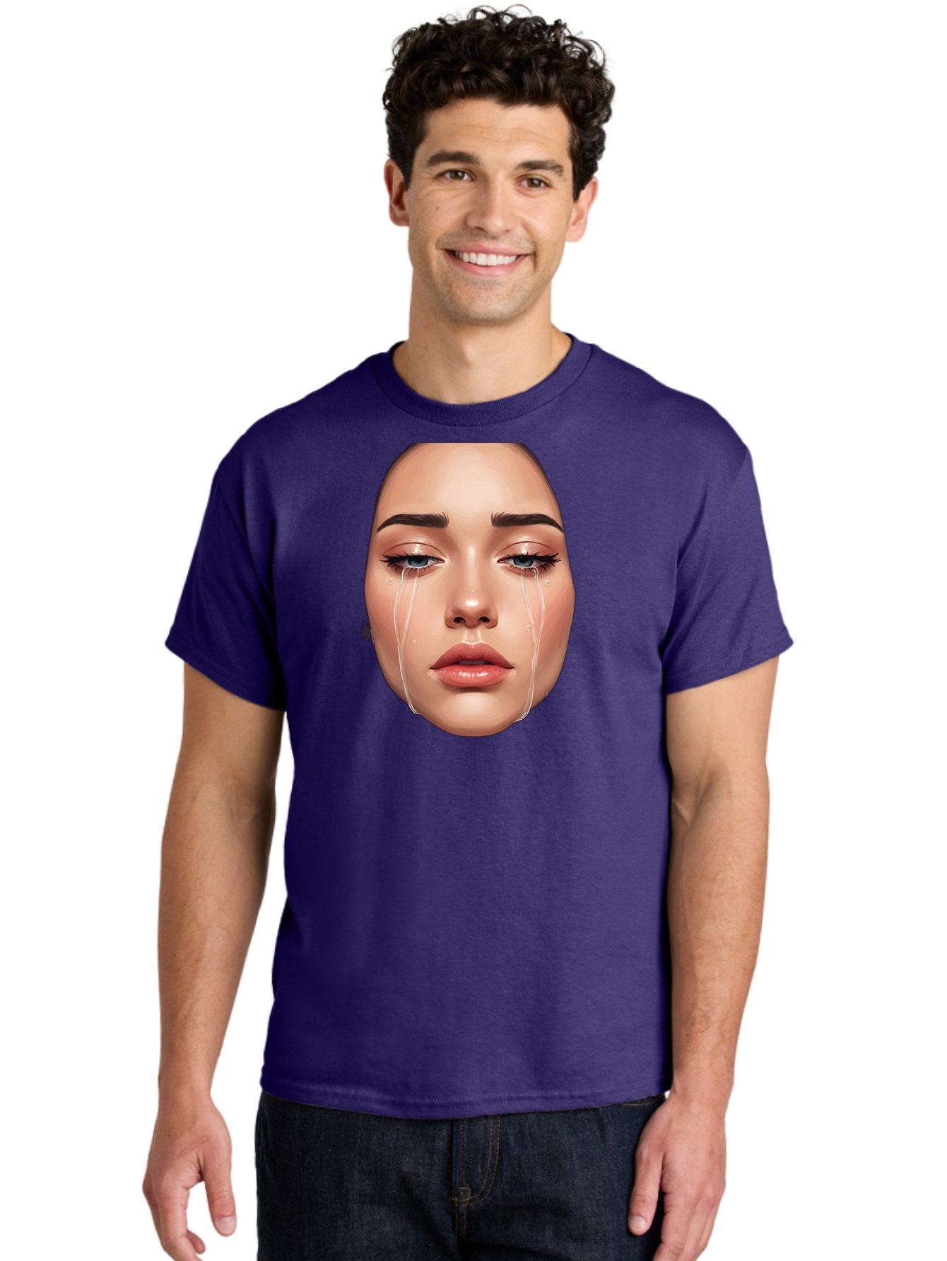 Crying-Face-1 Men'S Graphic Tee, 100% Cotton, Comfortable Casual Summer Wear, Machine Washable, Vintage Camera, Old Camera, Antique Camera, Black Camera, Classic Photography, Photography Equipment, Nostalgic Device, Film Camera, Camera Art Bai751 19