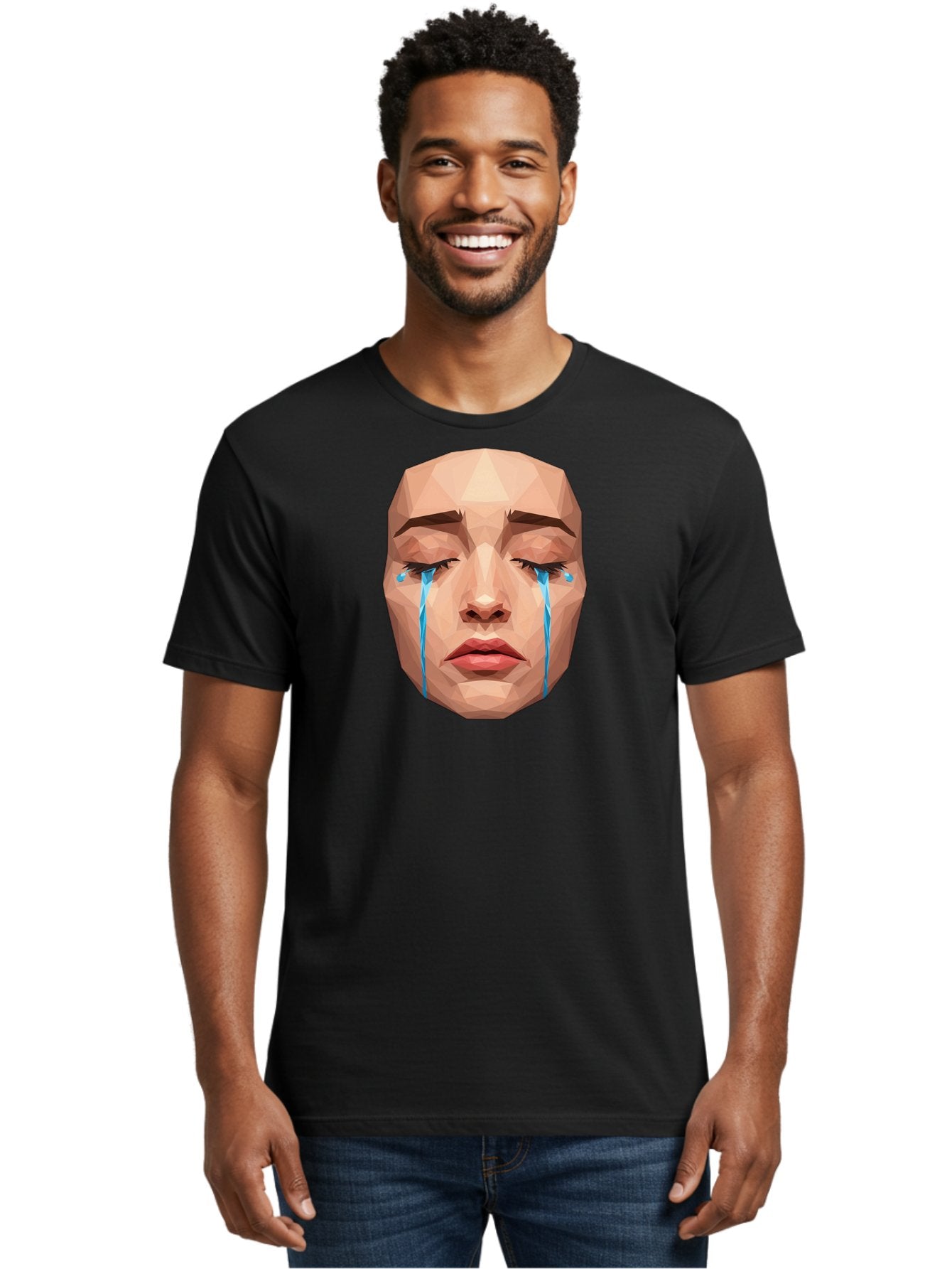 Crying-Face-3 Men'S Graphic Tee, 100% Cotton, Comfortable Casual Summer Wear, Machine Washable, Vintage Camera, Old Camera, Antique Camera, Black Camera, Classic Photography, Photography Equipment, Nostalgic Device, Film Camera, Camera Art Bai753 26