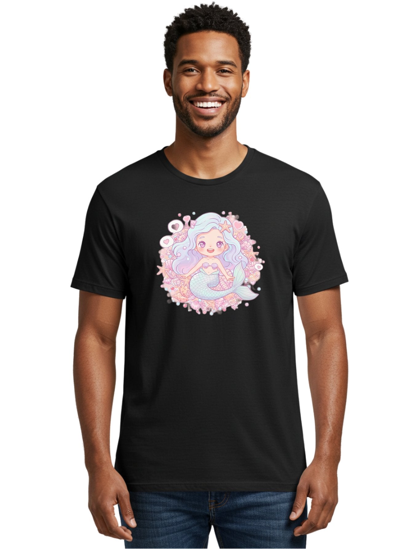 Cute-Mermaid-Girl-1 Men'S Graphic Tee, 100% Cotton, Comfortable Casual Summer Wear, Machine Washable, Vintage Camera, Old Camera, Antique Camera, Black Camera, Classic Photography, Photography Equipment, Nostalgic Device, Film Camera, Bai764 26