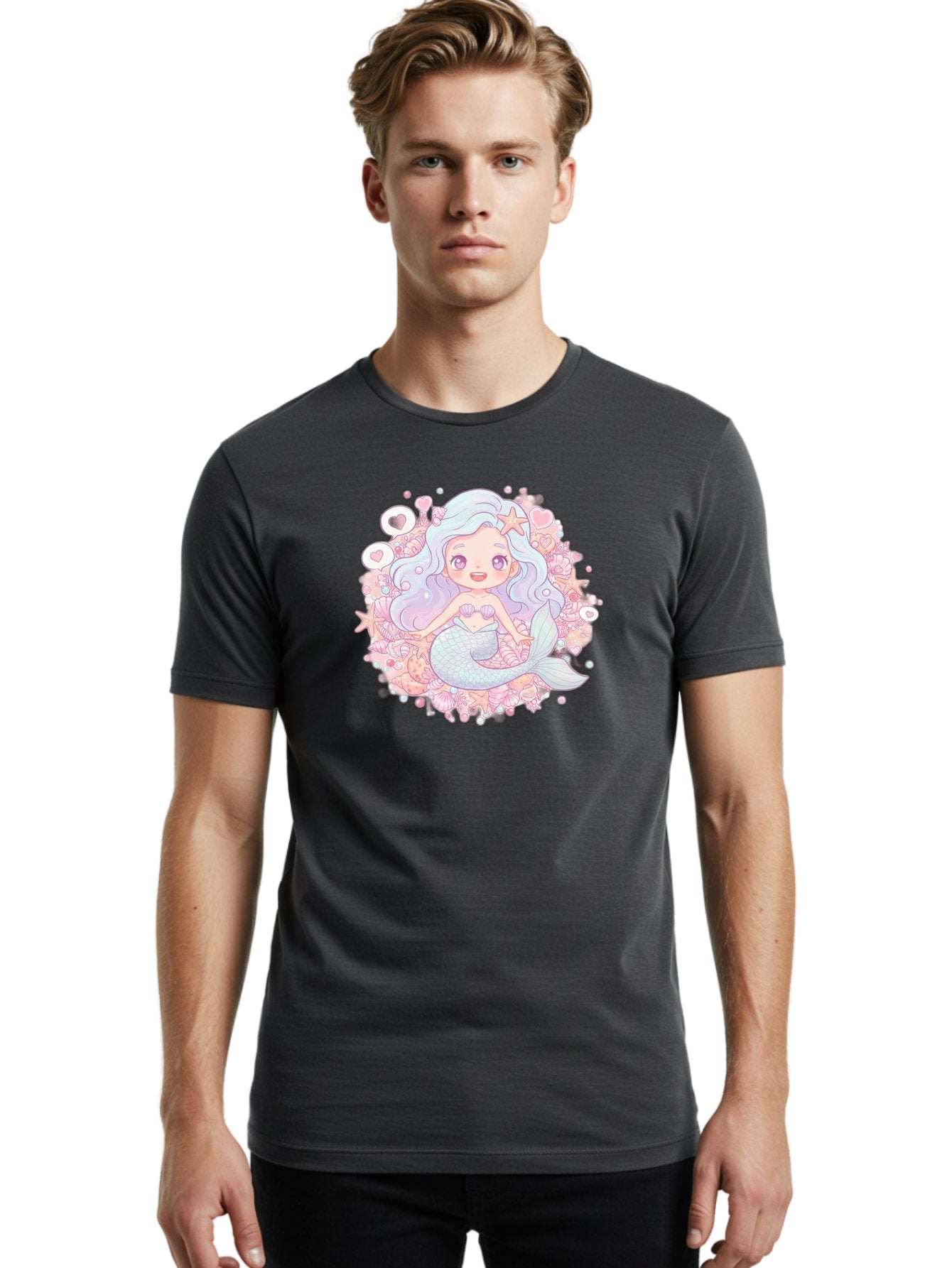 Cute-Mermaid-Girl-1 Men'S Graphic Tee, 100% Cotton, Comfortable Casual Summer Wear, Machine Washable, Vintage Camera, Old Camera, Antique Camera, Black Camera, Classic Photography, Photography Equipment, Nostalgic Device, Film Camera, Bai764 16