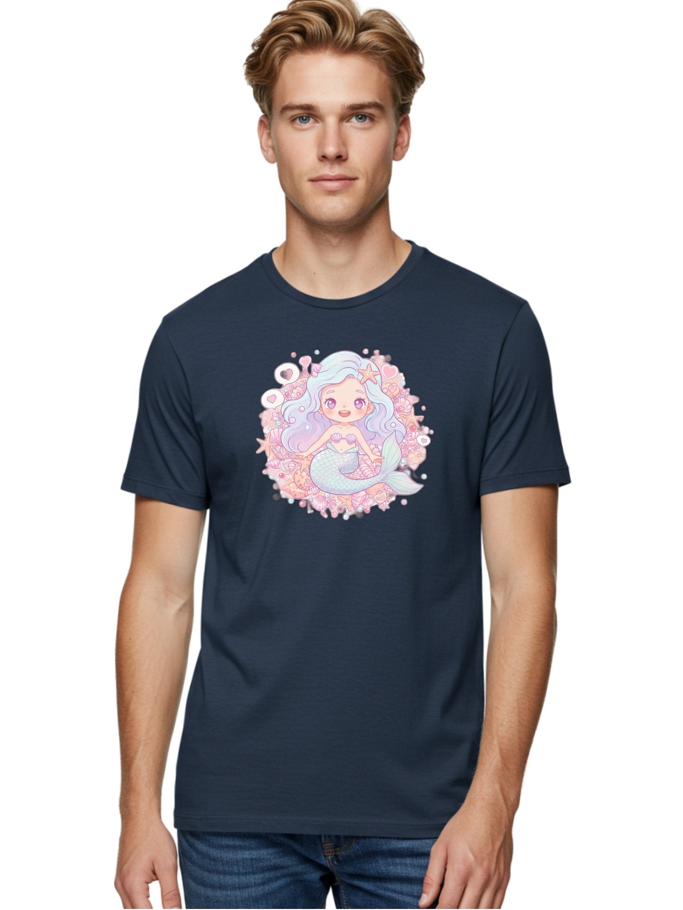 Cute-Mermaid-Girl-1 Men'S Graphic Tee, 100% Cotton, Comfortable Casual Summer Wear, Machine Washable, Vintage Camera, Old Camera, Antique Camera, Black Camera, Classic Photography, Photography Equipment, Nostalgic Device, Film Camera, Bai764 24