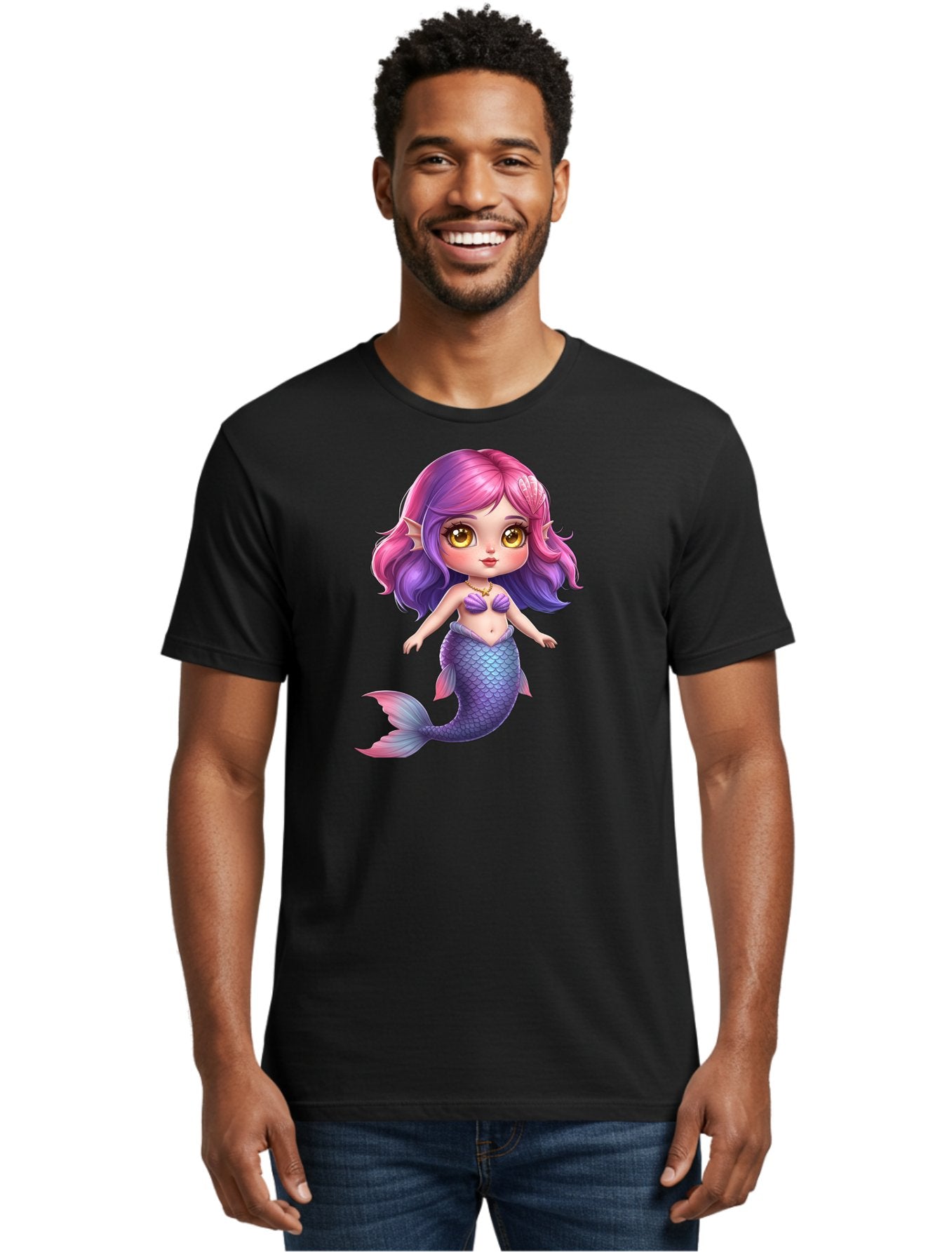 Cute-Mermaid-Girl Men'S Graphic Tee, 100% Cotton, Comfortable Casual Summer Wear, Machine Washable, Vintage Camera, Old Camera, Antique Camera, Black Camera, Classic Photography, Photography Equipment, Nostalgic Device, Film Camera, Camera Art Bai765 19