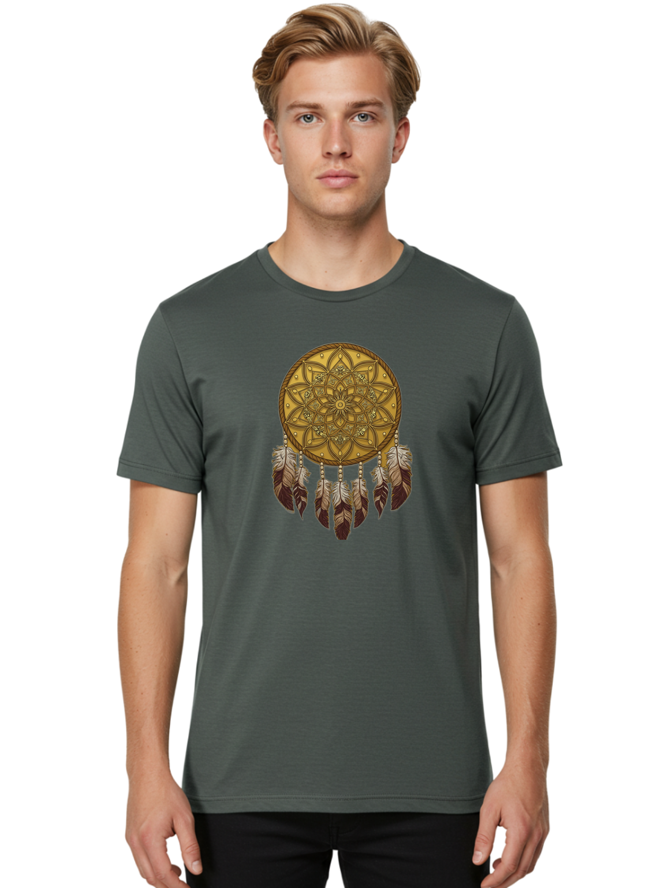 Dreamcatcher-Mandala Men'S Graphic Tee, 100% Cotton, Comfortable Casual Summer Wear, Machine Washable, Vintage Camera, Old Camera, Antique Camera, Black Camera, Classic Photography, Photography Equipment, Nostalgic Device, Film Camera, Bai775 30