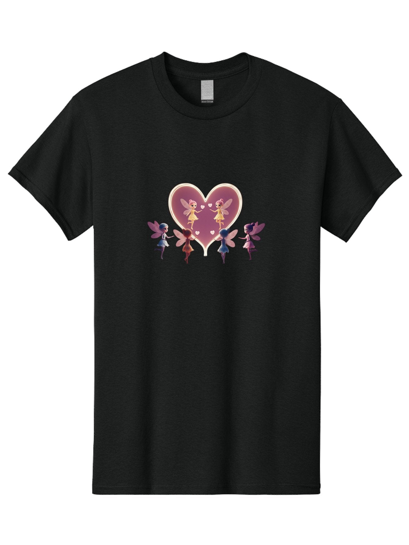 Fairies-Dancing-Around-Two-Fairies-In-Heart Men'S Graphic Tee, 100% Cotton, Comfortable Casual Summer Wear, Machine Washable, Vintage Camera, Old Camera, Antique Camera, Black Camera, Classic Photography, Photography Equipment, Bai785 5