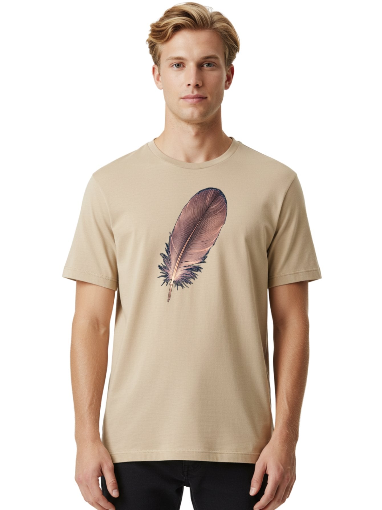 Feather-1 Men'S Graphic Tee, 100% Cotton, Comfortable Casual Summer Wear, Machine Washable, Vintage Camera, Old Camera, Antique Camera, Black Camera, Classic Photography, Photography Equipment, Nostalgic Device, Film Camera, Camera Art Bai804 21