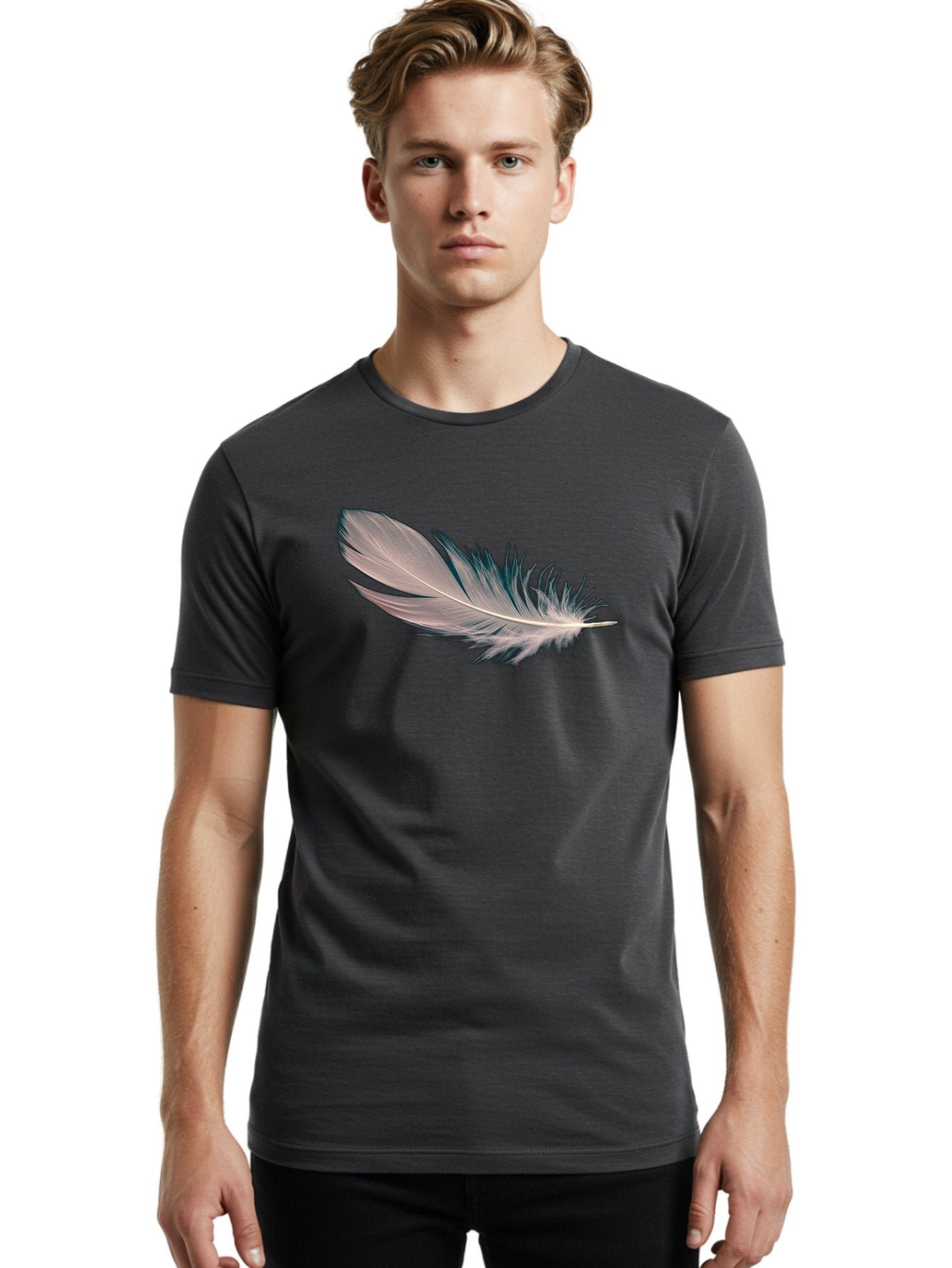 Feather-2 Men'S Graphic Tee, 100% Cotton, Comfortable Casual Summer Wear, Machine Washable, Vintage Camera, Old Camera, Antique Camera, Black Camera, Classic Photography, Photography Equipment, Nostalgic Device, Film Camera, Camera Art Bai805 23