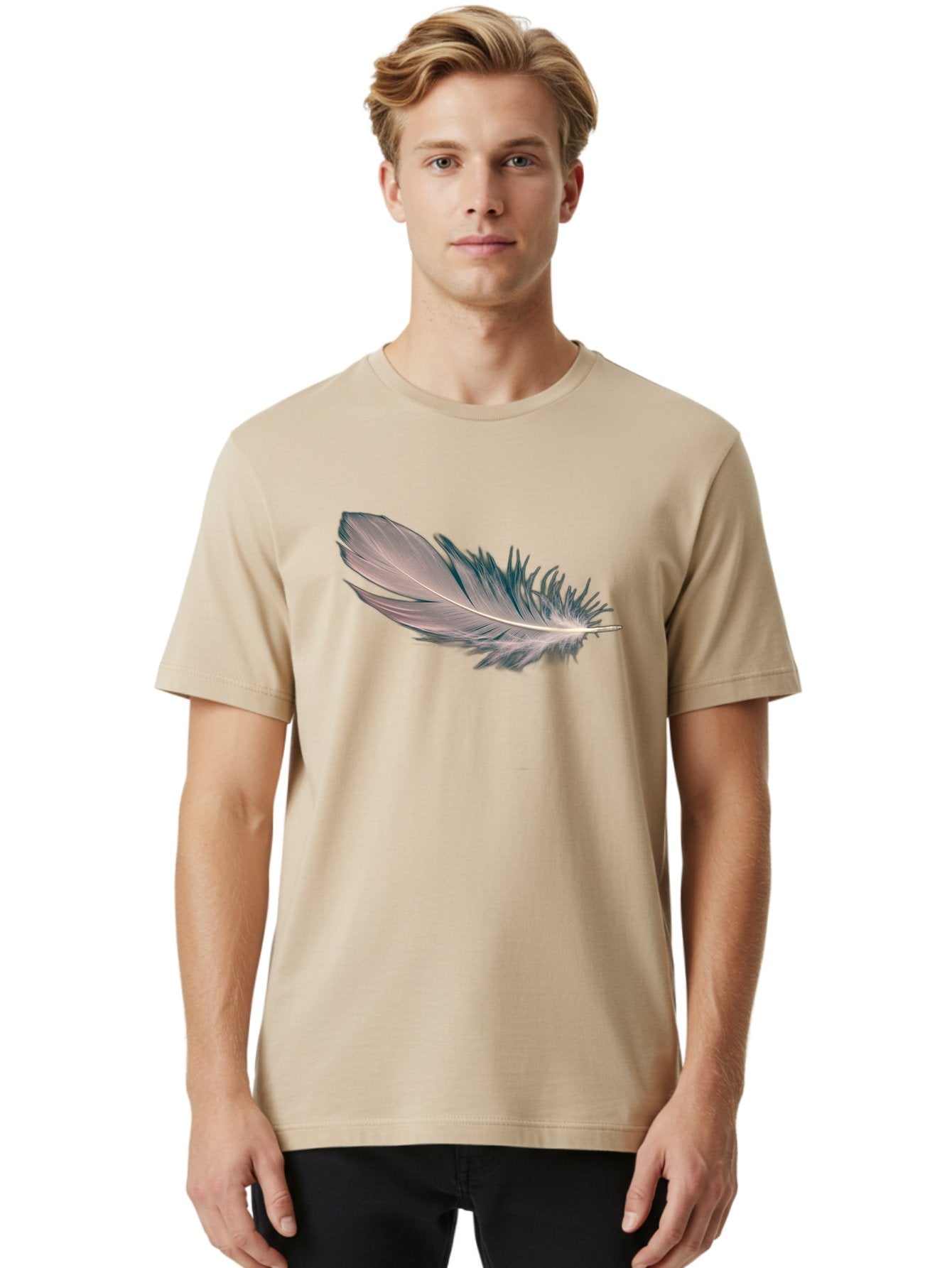 Feather-2 Men'S Graphic Tee, 100% Cotton, Comfortable Casual Summer Wear, Machine Washable, Vintage Camera, Old Camera, Antique Camera, Black Camera, Classic Photography, Photography Equipment, Nostalgic Device, Film Camera, Camera Art Bai805 25