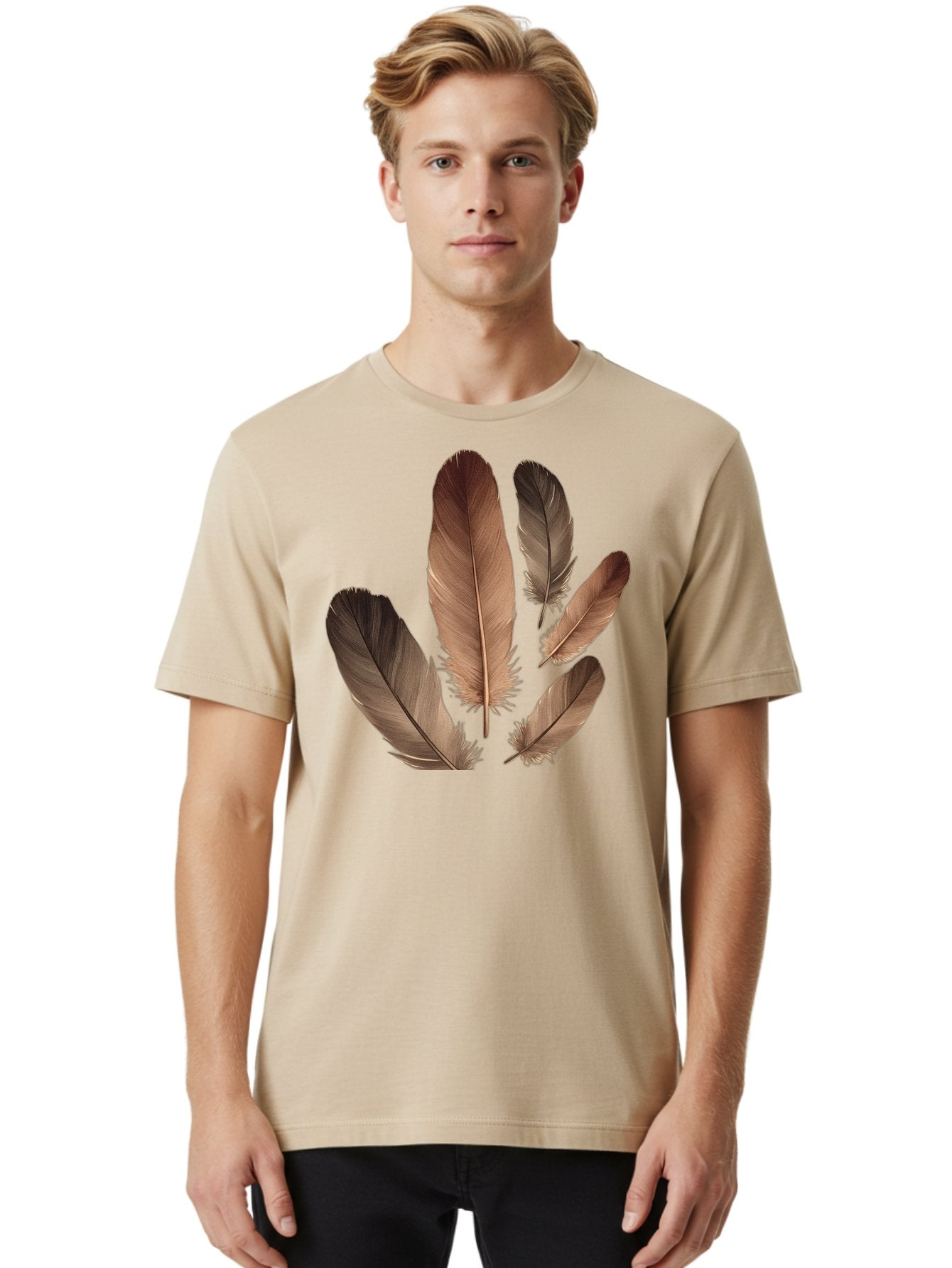 Feathers-10 Men'S Graphic Tee, 100% Cotton, Comfortable Casual Summer Wear, Machine Washable, Vintage Camera, Old Camera, Antique Camera, Black Camera, Classic Photography, Photography Equipment, Nostalgic Device, Film Camera, Camera Art Bai813 24