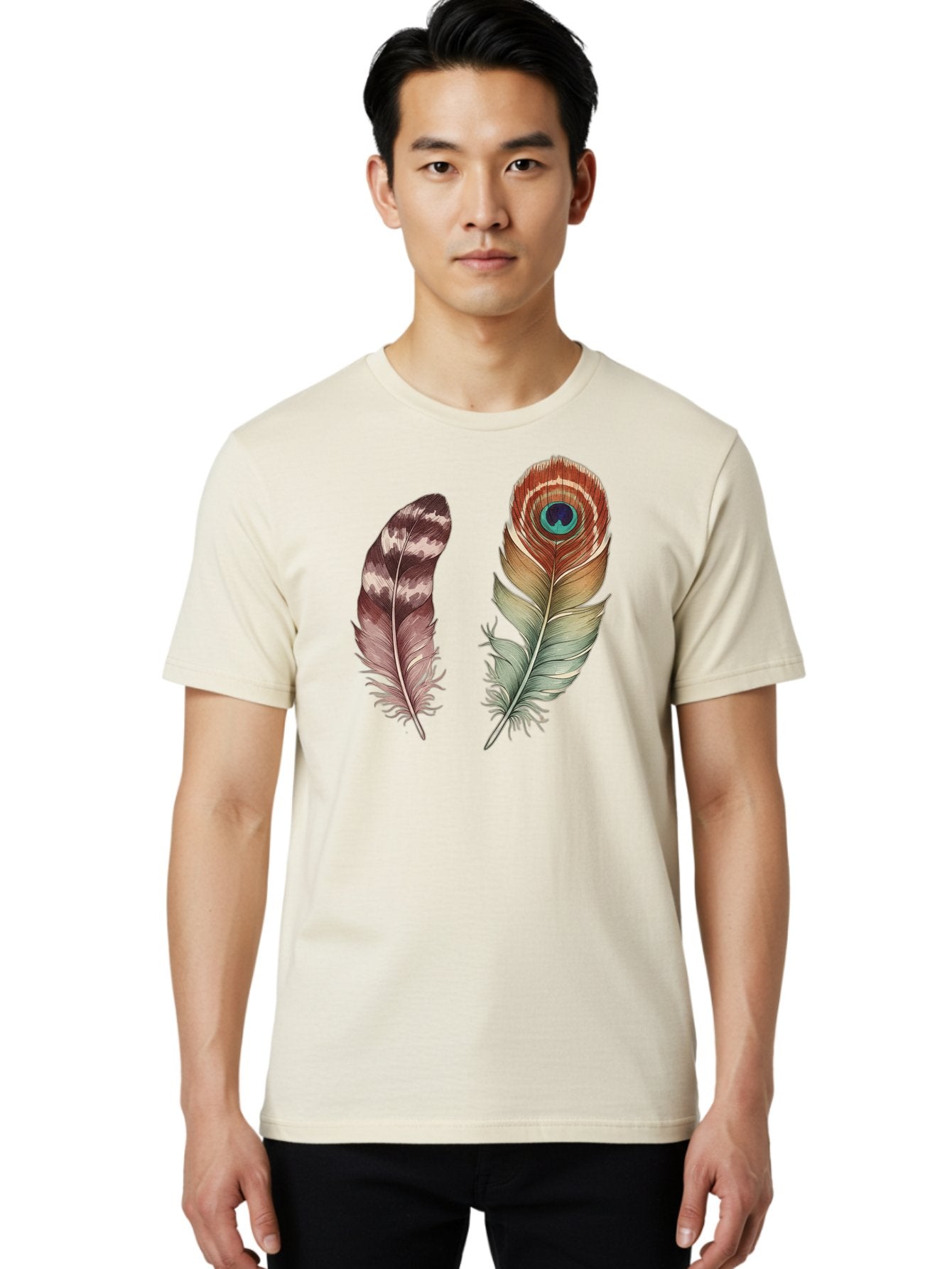 Feathers-13 Men'S Graphic Tee, 100% Cotton, Comfortable Casual Summer Wear, Machine Washable, Vintage Camera, Old Camera, Antique Camera, Black Camera, Classic Photography, Photography Equipment, Nostalgic Device, Film Camera, Camera Art Bai816 18