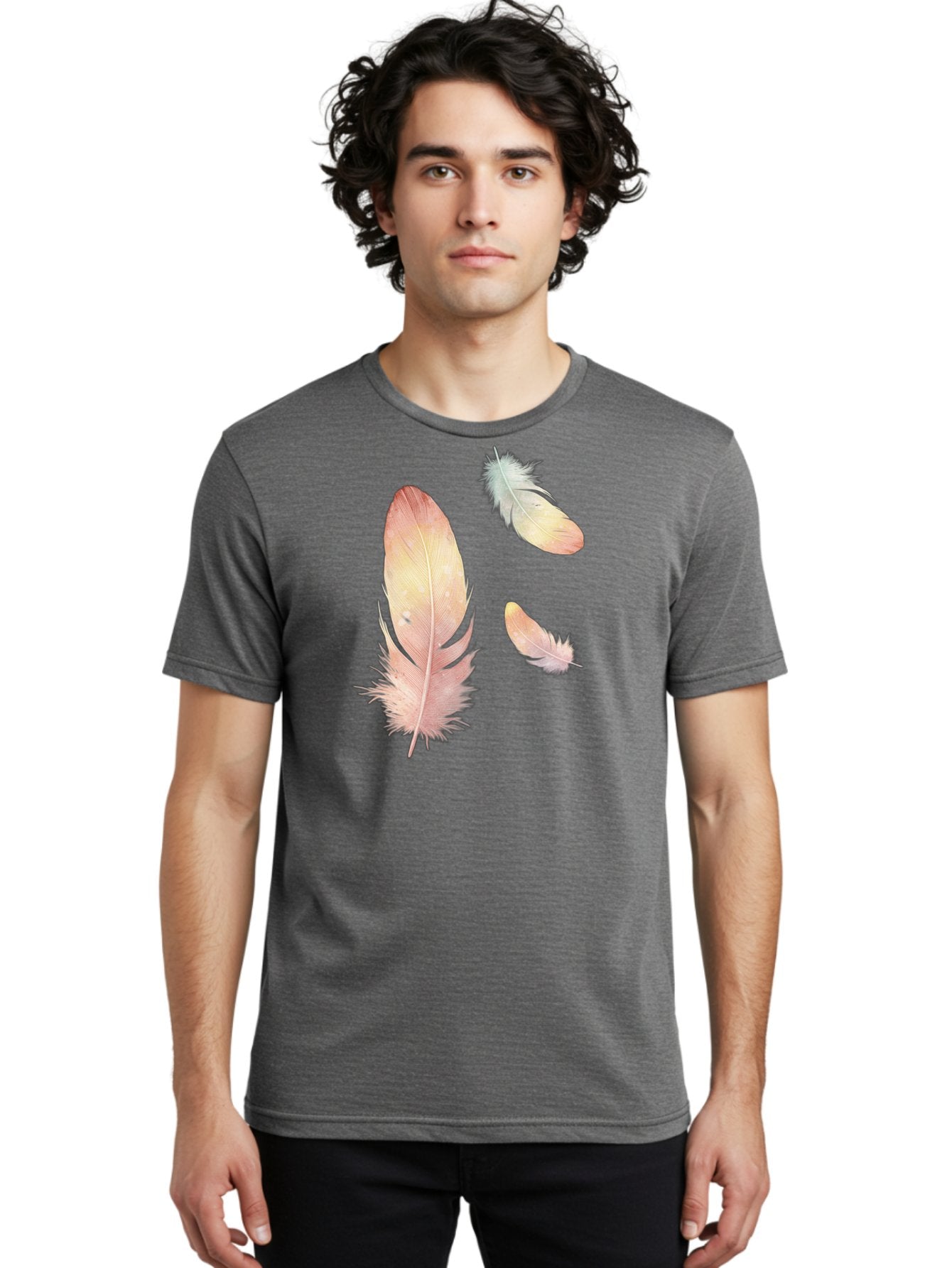 Feathers-5 Men'S Graphic Tee, 100% Cotton, Comfortable Casual Summer Wear, Machine Washable, Vintage Camera, Old Camera, Antique Camera, Black Camera, Classic Photography, Photography Equipment, Nostalgic Device, Film Camera, Camera Art Bai823 16