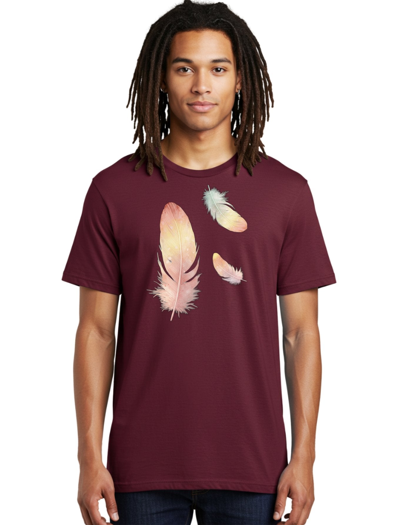 Feathers-5 Men'S Graphic Tee, 100% Cotton, Comfortable Casual Summer Wear, Machine Washable, Vintage Camera, Old Camera, Antique Camera, Black Camera, Classic Photography, Photography Equipment, Nostalgic Device, Film Camera, Camera Art Bai823 23