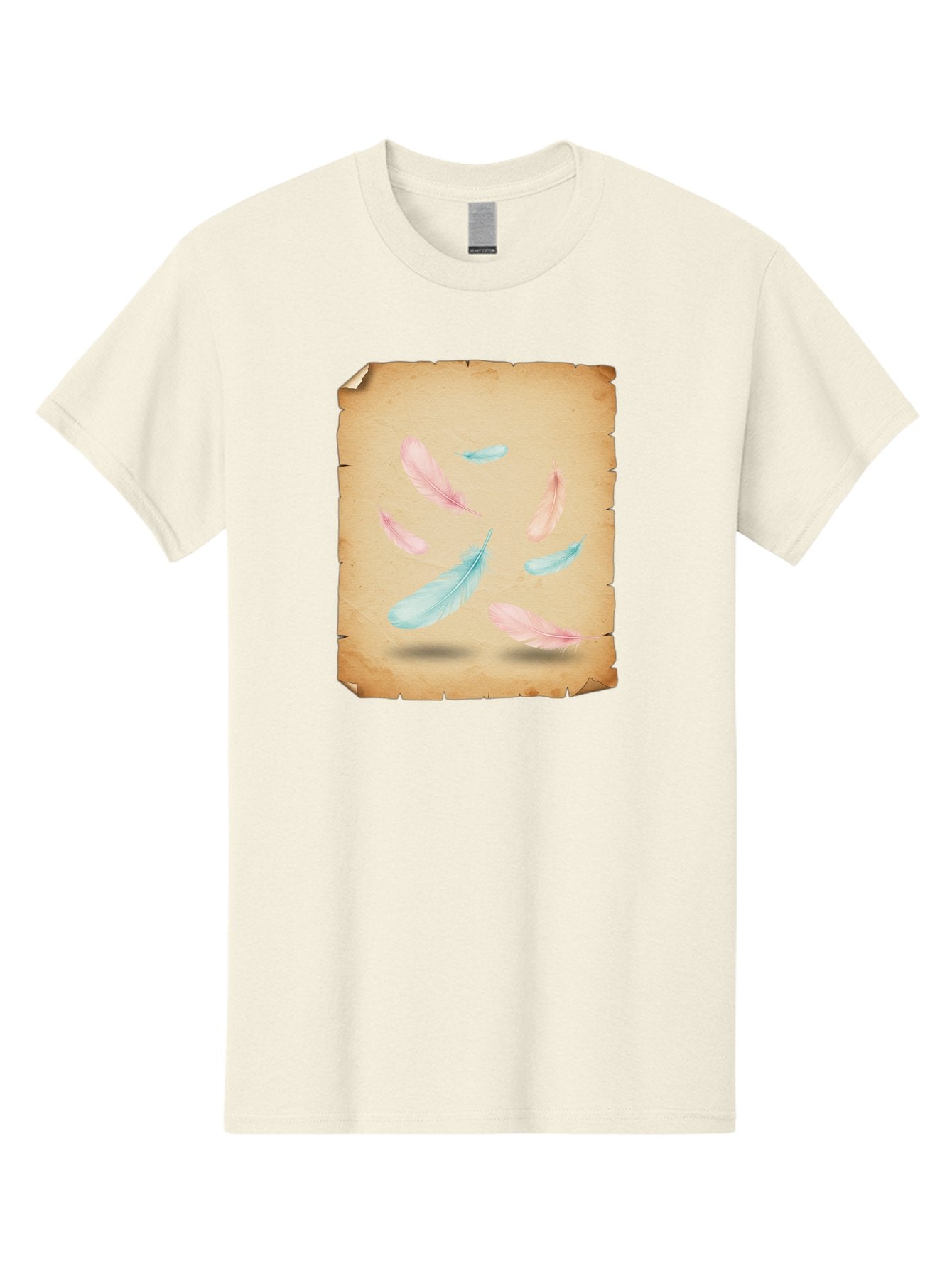 Feathers-On-Aged-Paper Men'S Graphic Tee, 100% Cotton, Comfortable Casual Summer Wear, Machine Washable, Vintage Camera, Old Camera, Antique Camera, Black Camera, Classic Photography, Photography Equipment, Nostalgic Device, Film Camera, Bai828 6