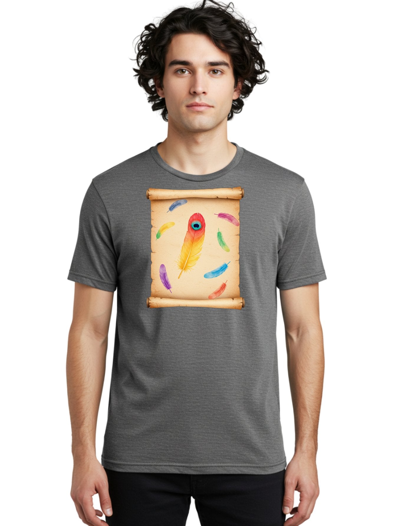 Feathers-On-Parchment Men'S Graphic Tee, 100% Cotton, Comfortable Casual Summer Wear, Machine Washable, Vintage Camera, Old Camera, Antique Camera, Black Camera, Classic Photography, Photography Equipment, Nostalgic Device, Film Camera, Bai830 23