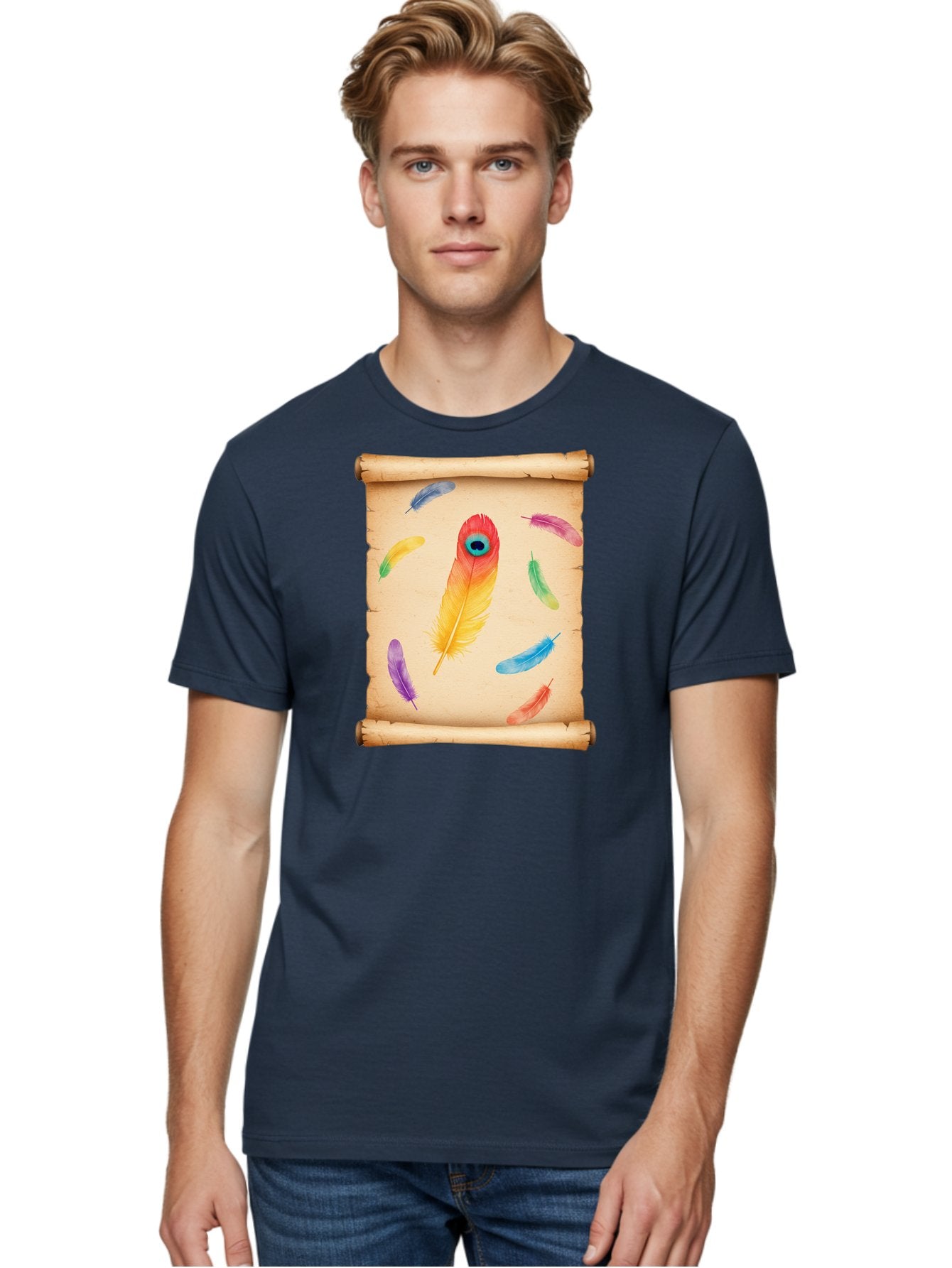 Feathers-On-Parchment Men'S Graphic Tee, 100% Cotton, Comfortable Casual Summer Wear, Machine Washable, Vintage Camera, Old Camera, Antique Camera, Black Camera, Classic Photography, Photography Equipment, Nostalgic Device, Film Camera, Bai830 25