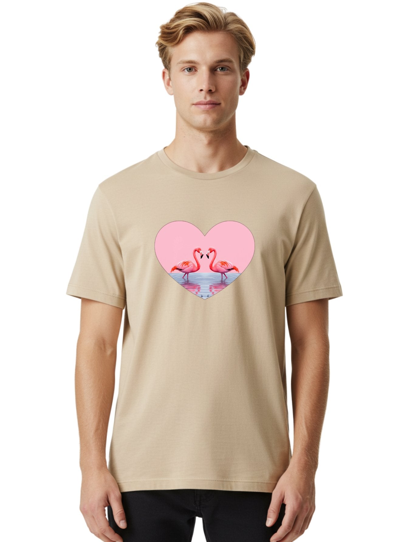 Flamingo-Couple-Heart Men'S Graphic Tee, 100% Cotton, Comfortable Casual Summer Wear, Machine Washable, Vintage Camera, Old Camera, Antique Camera, Black Camera, Classic Photography, Photography Equipment, Nostalgic Device, Film Camera, Bai840 22