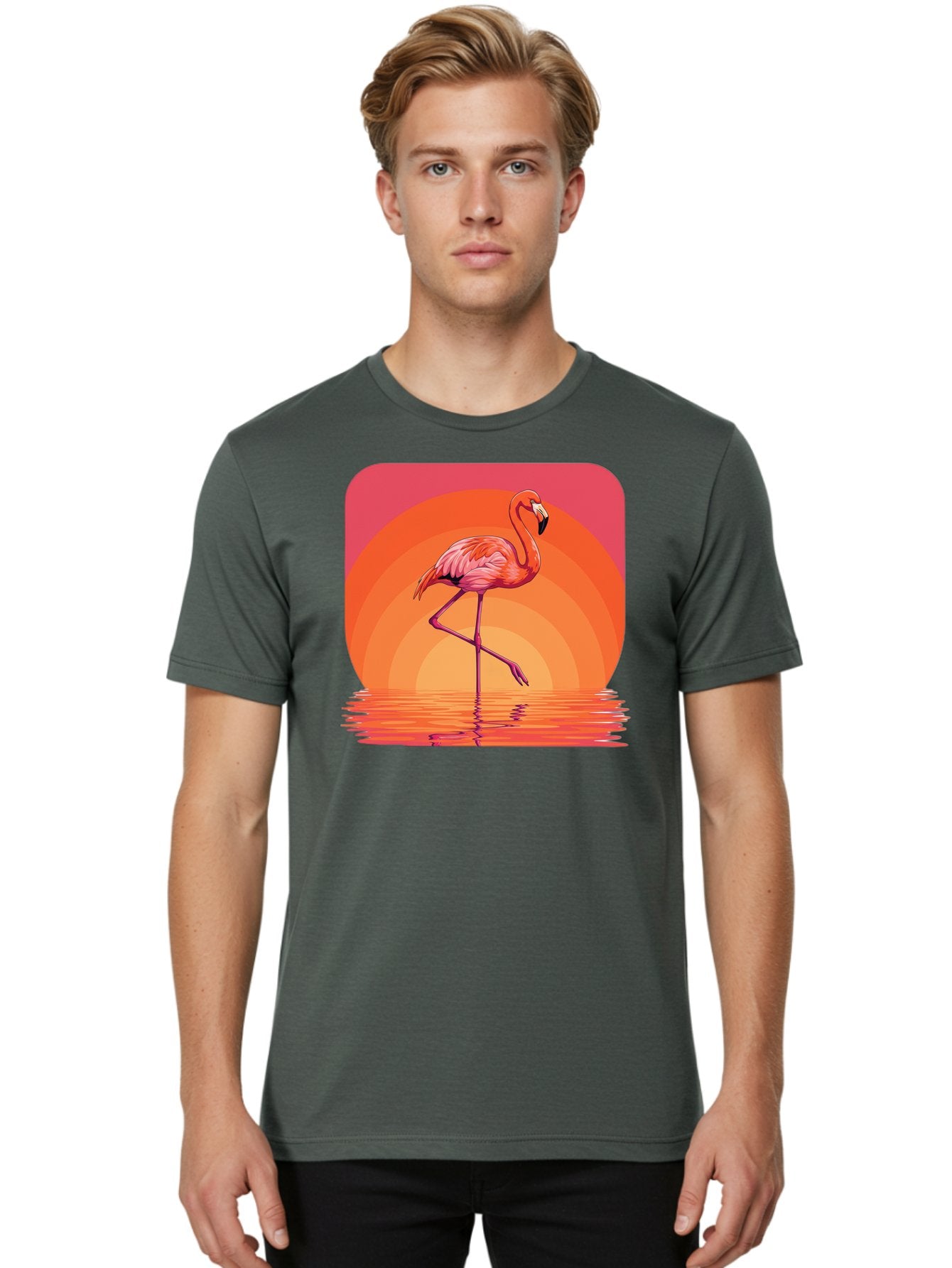 Flamingo-Retro Men'S Graphic Tee, 100% Cotton, Comfortable Casual Summer Wear, Machine Washable, Vintage Camera, Old Camera, Antique Camera, Black Camera, Classic Photography, Photography Equipment, Nostalgic Device, Film Camera, Camera Art Bai848 19