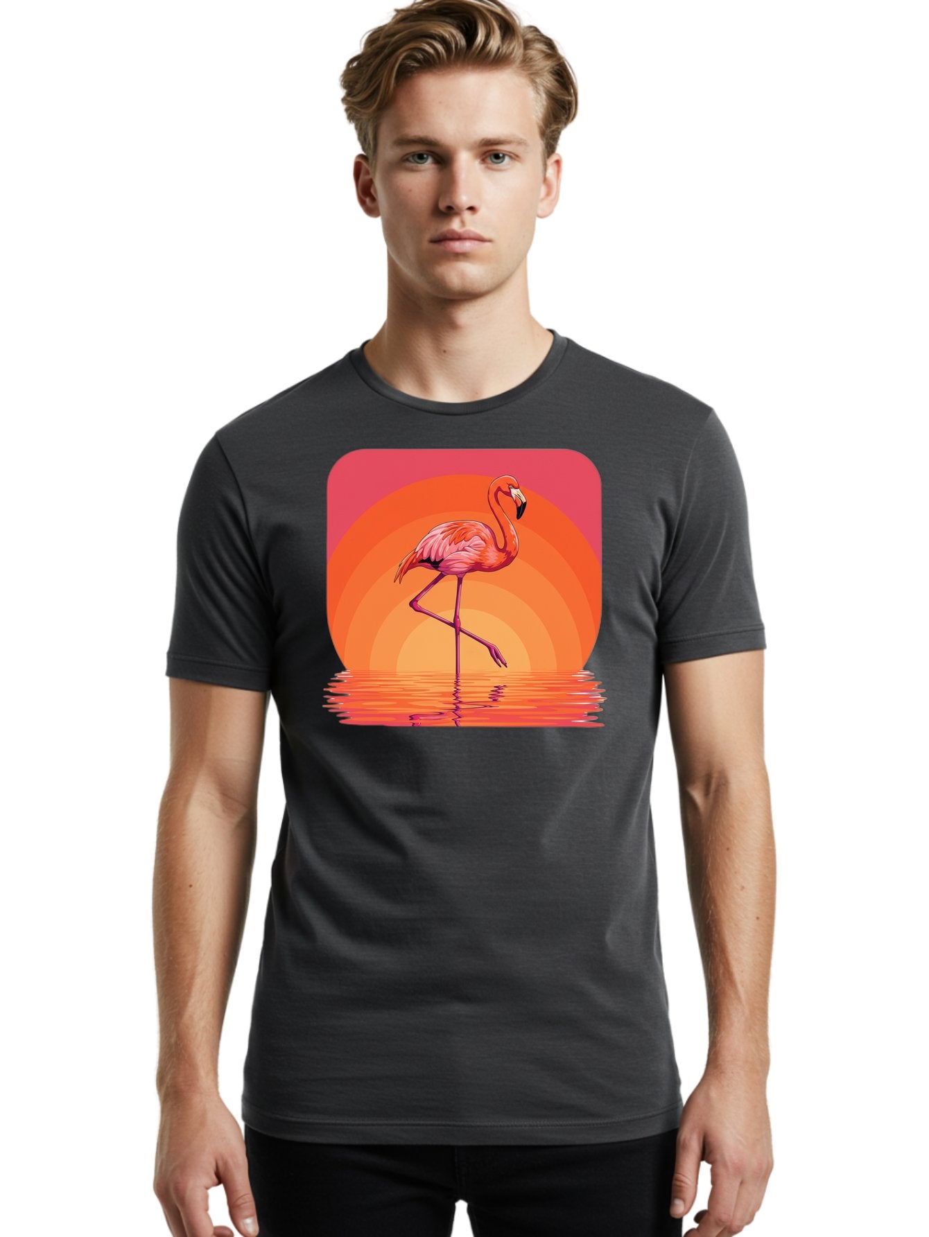 Flamingo-Retro Men'S Graphic Tee, 100% Cotton, Comfortable Casual Summer Wear, Machine Washable, Vintage Camera, Old Camera, Antique Camera, Black Camera, Classic Photography, Photography Equipment, Nostalgic Device, Film Camera, Camera Art Bai848 17