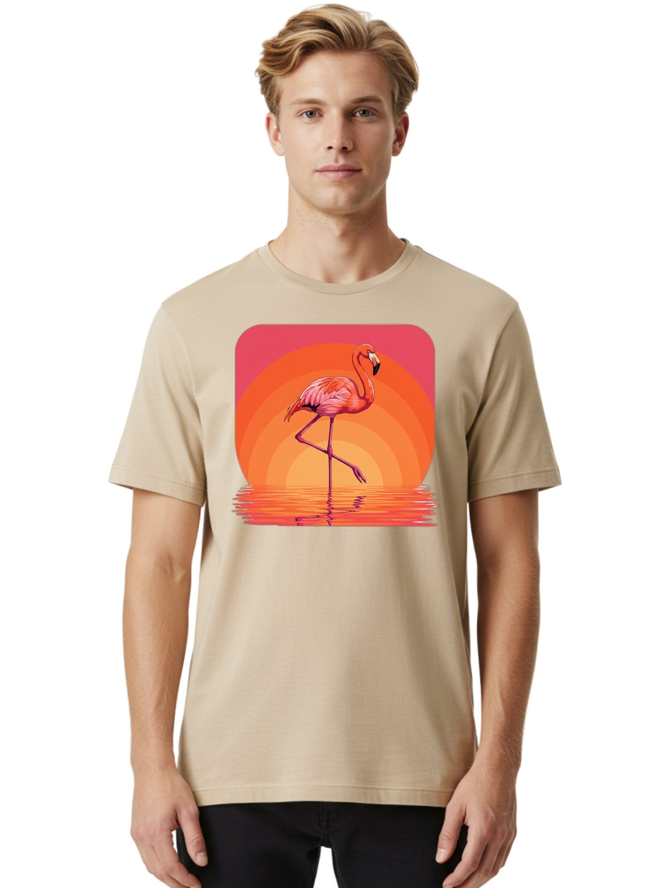 Flamingo-Retro Men'S Graphic Tee, 100% Cotton, Comfortable Casual Summer Wear, Machine Washable, Vintage Camera, Old Camera, Antique Camera, Black Camera, Classic Photography, Photography Equipment, Nostalgic Device, Film Camera, Camera Art Bai848 29