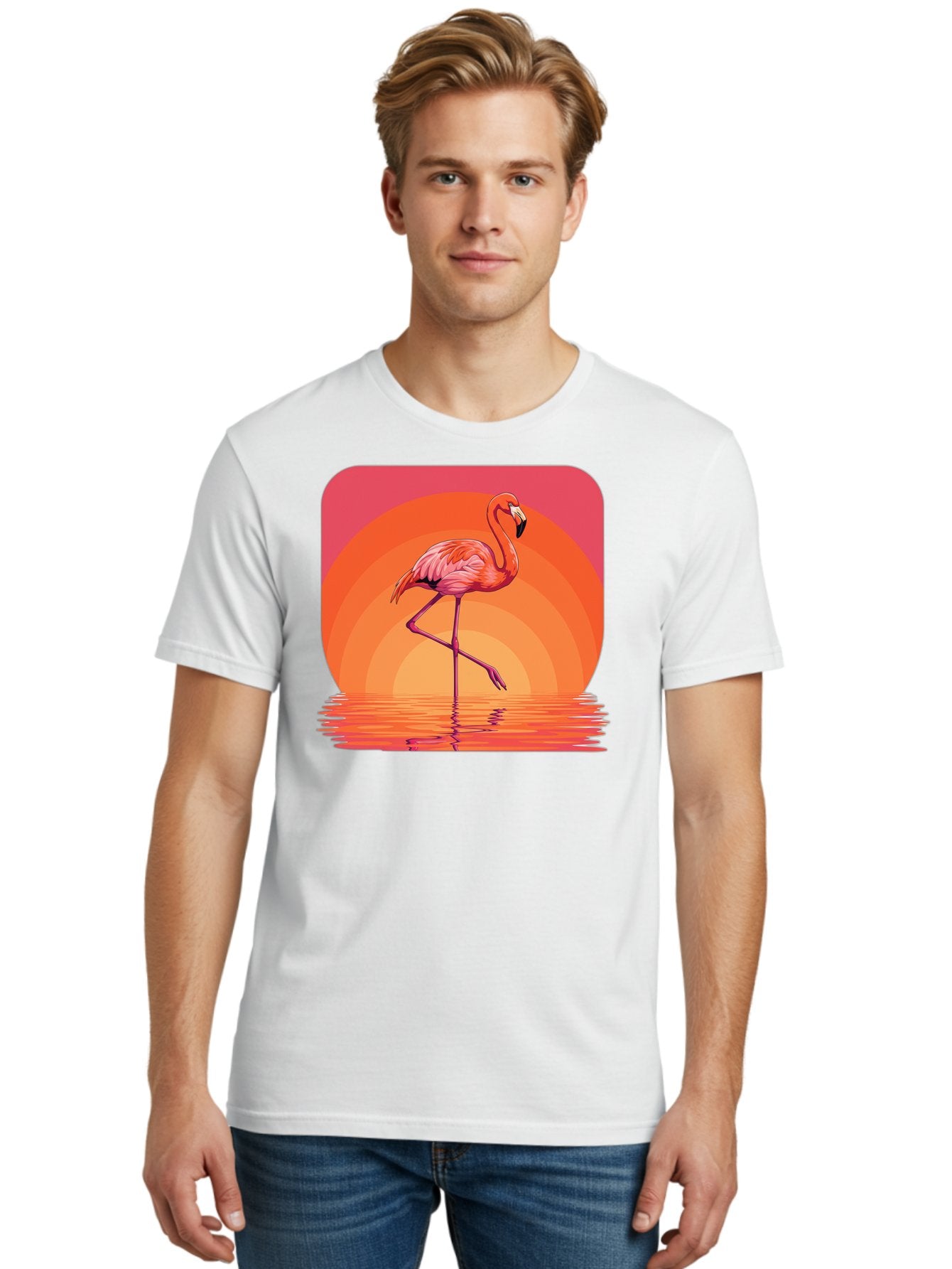 Flamingo-Retro Men'S Graphic Tee, 100% Cotton, Comfortable Casual Summer Wear, Machine Washable, Vintage Camera, Old Camera, Antique Camera, Black Camera, Classic Photography, Photography Equipment, Nostalgic Device, Film Camera, Camera Art Bai848 24
