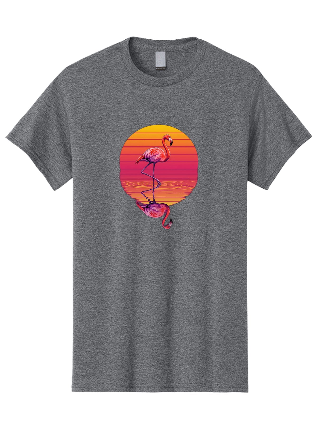 Flamingo-Sunset-1 Men'S Graphic Tee, 100% Cotton, Comfortable Casual Summer Wear, Machine Washable, Vintage Camera, Old Camera, Antique Camera, Black Camera, Classic Photography, Photography Equipment, Nostalgic Device, Film Camera, Camera Art Bai849 11