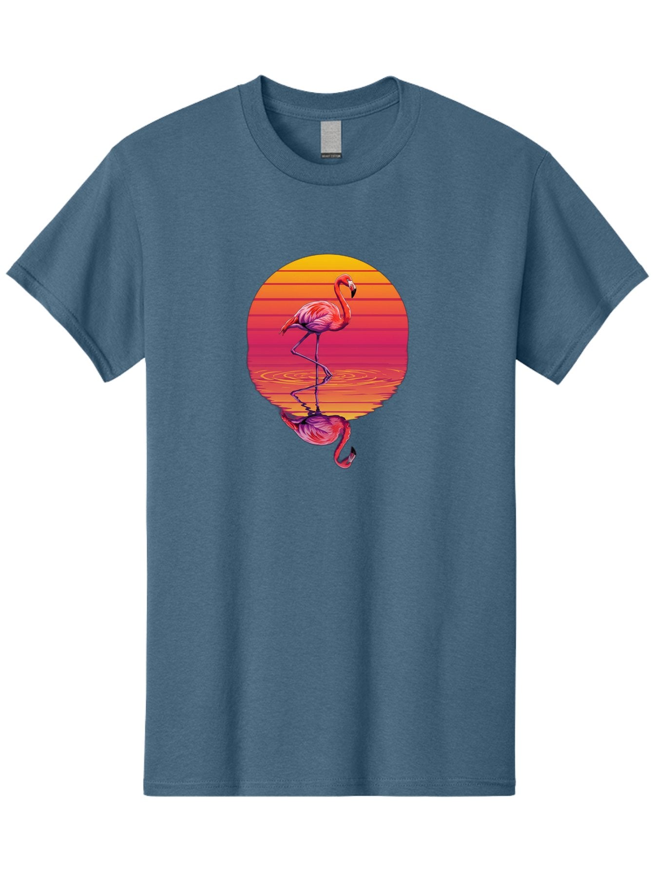 Flamingo-Sunset-1 Men'S Graphic Tee, 100% Cotton, Comfortable Casual Summer Wear, Machine Washable, Vintage Camera, Old Camera, Antique Camera, Black Camera, Classic Photography, Photography Equipment, Nostalgic Device, Film Camera, Camera Art Bai849 3