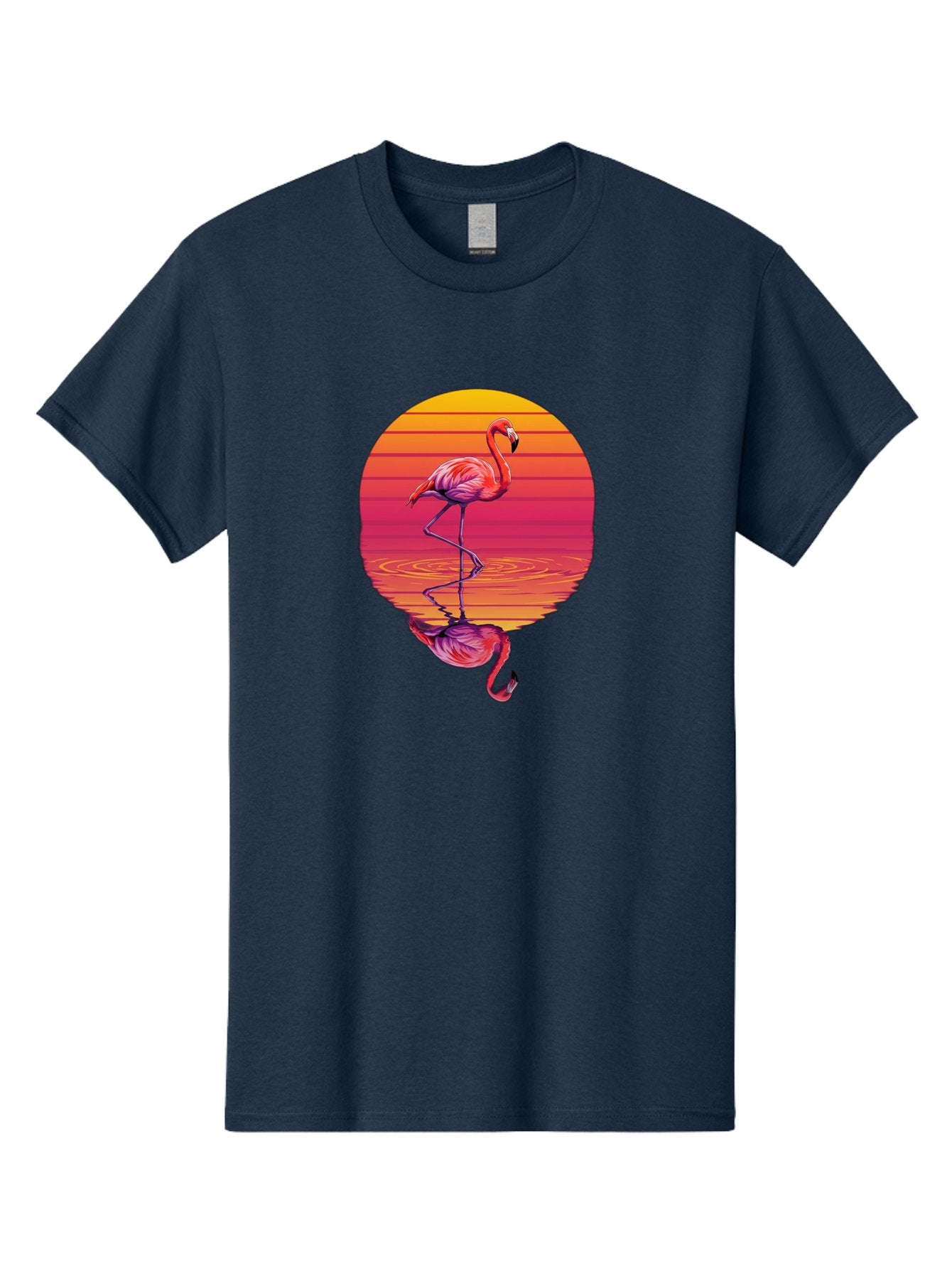 Flamingo-Sunset-1 Men'S Graphic Tee, 100% Cotton, Comfortable Casual Summer Wear, Machine Washable, Vintage Camera, Old Camera, Antique Camera, Black Camera, Classic Photography, Photography Equipment, Nostalgic Device, Film Camera, Camera Art Bai849 7