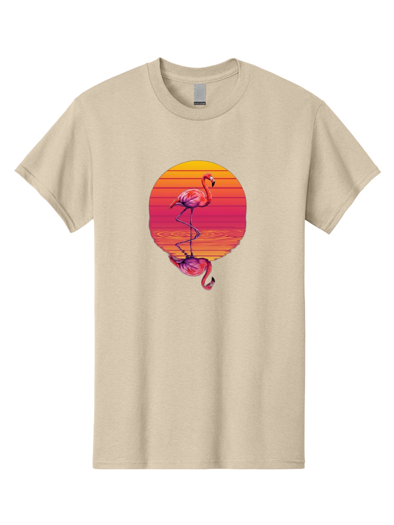 Flamingo-Sunset-1 Men'S Graphic Tee, 100% Cotton, Comfortable Casual Summer Wear, Machine Washable, Vintage Camera, Old Camera, Antique Camera, Black Camera, Classic Photography, Photography Equipment, Nostalgic Device, Film Camera, Camera Art Bai849 14