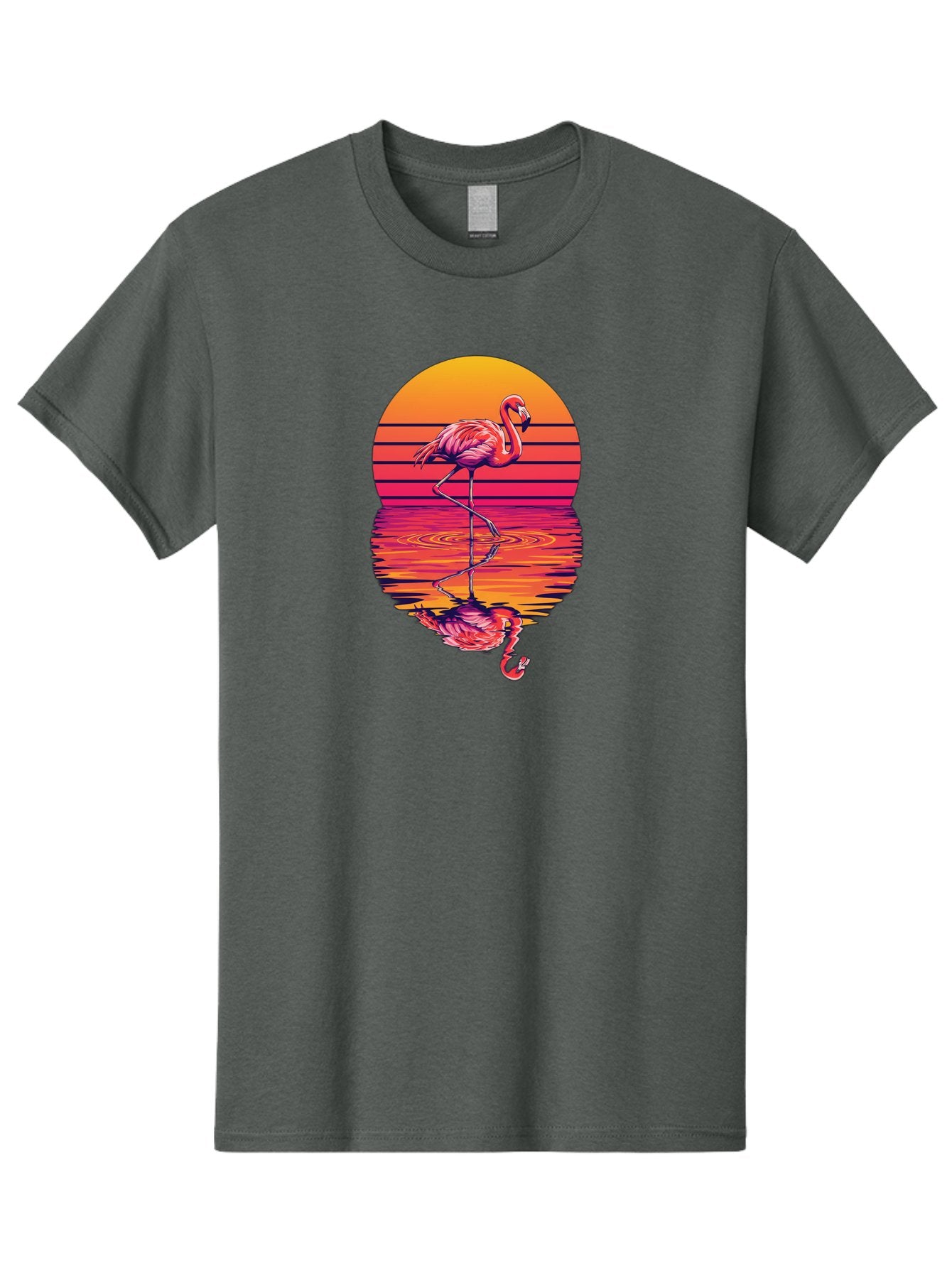 Flamingo-Sunset Men'S Graphic Tee, 100% Cotton, Comfortable Casual Summer Wear, Machine Washable, Vintage Camera, Old Camera, Antique Camera, Black Camera, Classic Photography, Photography Equipment, Nostalgic Device, Film Camera, Camera Art Bai850 10