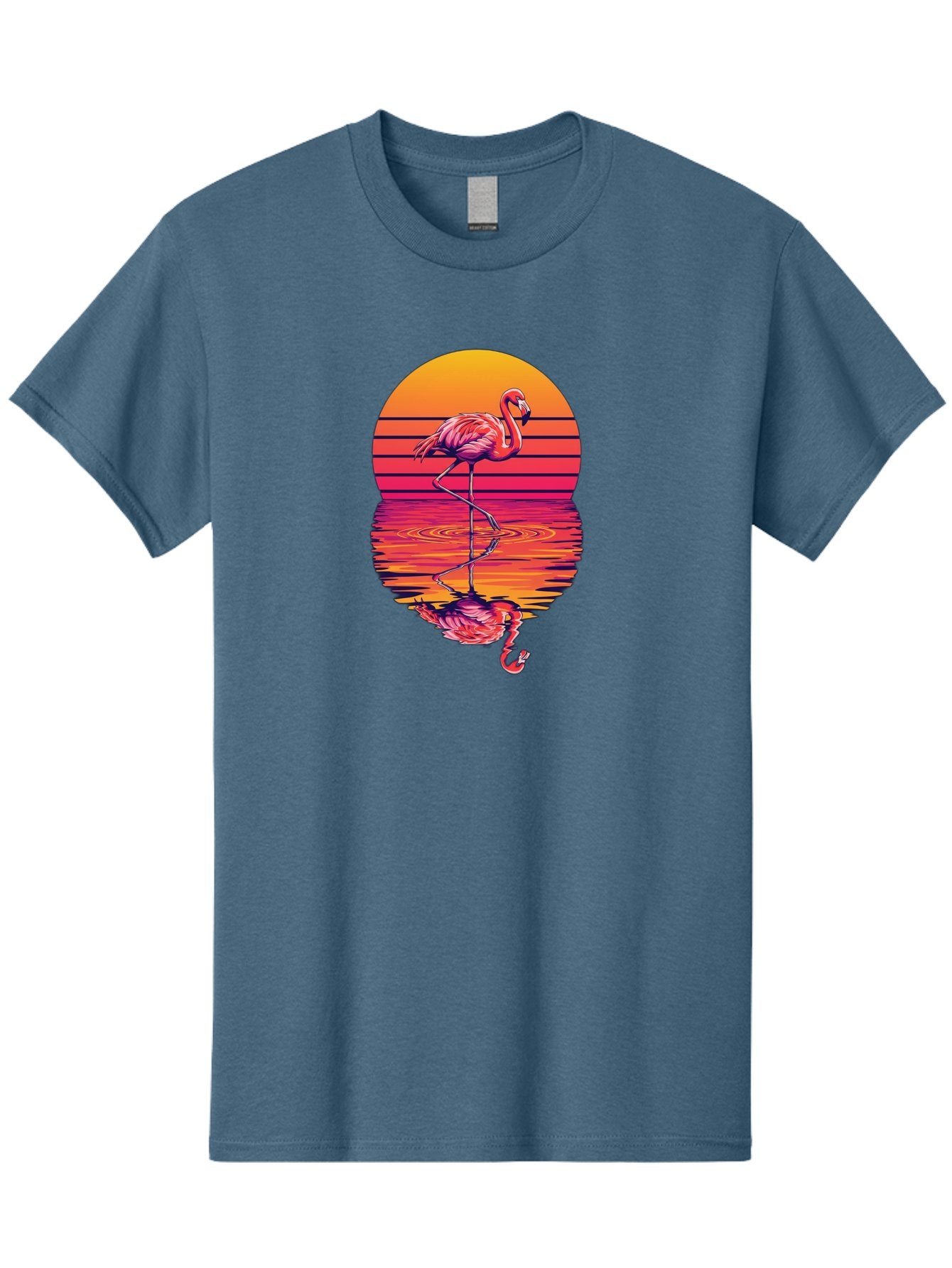 Flamingo-Sunset Men'S Graphic Tee, 100% Cotton, Comfortable Casual Summer Wear, Machine Washable, Vintage Camera, Old Camera, Antique Camera, Black Camera, Classic Photography, Photography Equipment, Nostalgic Device, Film Camera, Camera Art Bai850 3