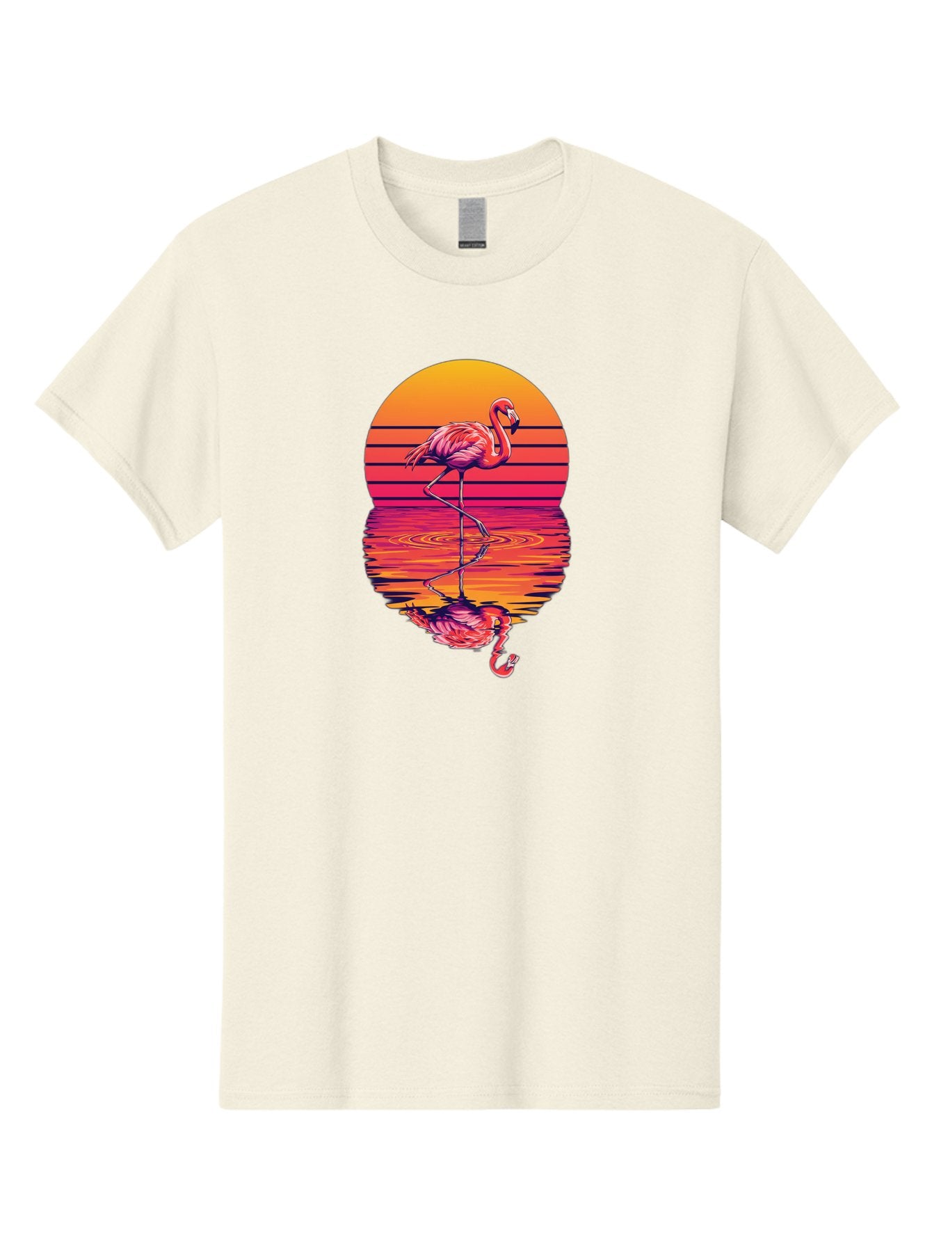 Flamingo-Sunset Men'S Graphic Tee, 100% Cotton, Comfortable Casual Summer Wear, Machine Washable, Vintage Camera, Old Camera, Antique Camera, Black Camera, Classic Photography, Photography Equipment, Nostalgic Device, Film Camera, Camera Art Bai850 5