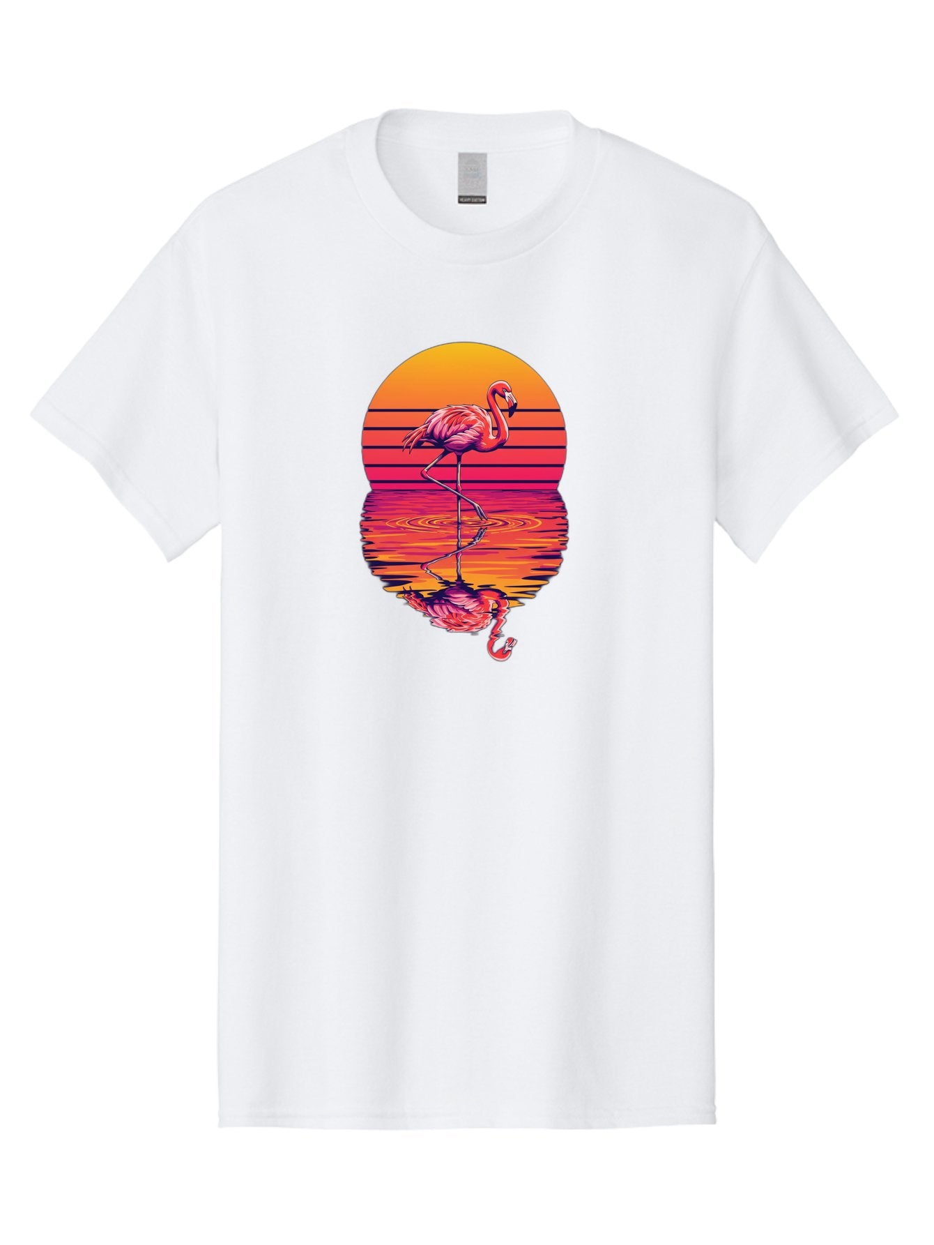 Flamingo-Sunset Men'S Graphic Tee, 100% Cotton, Comfortable Casual Summer Wear, Machine Washable, Vintage Camera, Old Camera, Antique Camera, Black Camera, Classic Photography, Photography Equipment, Nostalgic Device, Film Camera, Camera Art Bai850