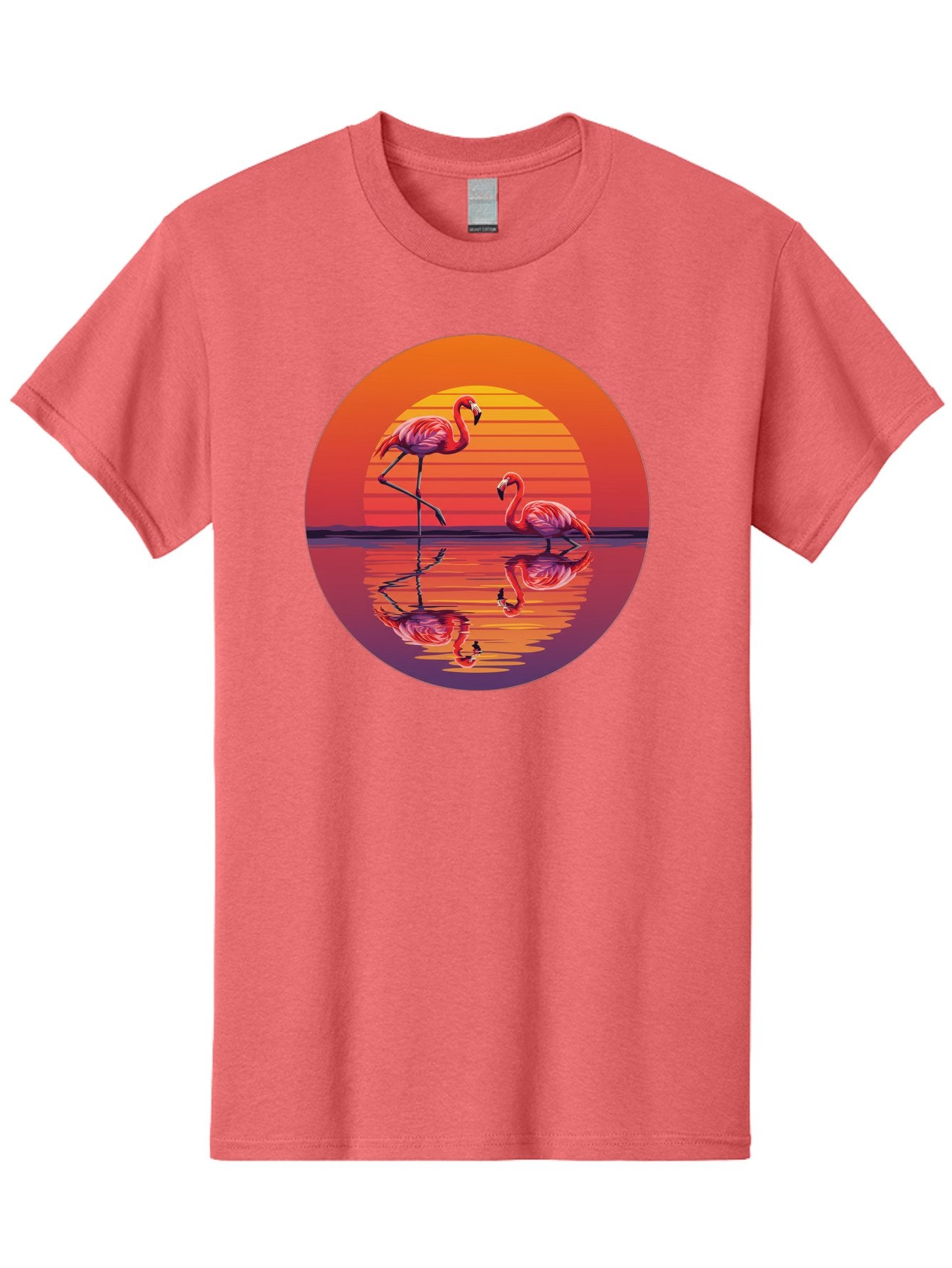 Flamingos-At-Sunset-1 Men'S Graphic Tee, 100% Cotton, Comfortable Casual Summer Wear, Machine Washable, Vintage Camera, Old Camera, Antique Camera, Black Camera, Classic Photography, Photography Equipment, Nostalgic Device, Film Camera, Bai856 10