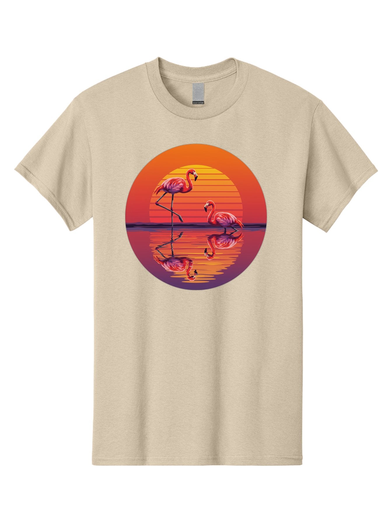 Flamingos-At-Sunset-1 Men'S Graphic Tee, 100% Cotton, Comfortable Casual Summer Wear, Machine Washable, Vintage Camera, Old Camera, Antique Camera, Black Camera, Classic Photography, Photography Equipment, Nostalgic Device, Film Camera, Bai856 3