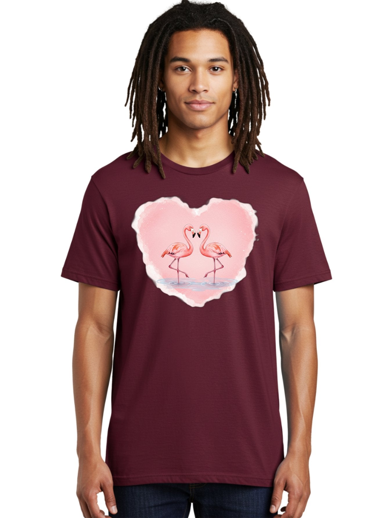 Flamingos-Forming-Heart Men'S Graphic Tee, 100% Cotton, Comfortable Casual Summer Wear, Machine Washable, Vintage Camera, Old Camera, Antique Camera, Black Camera, Classic Photography, Photography Equipment, Nostalgic Device, Film Camera, Bai858 17