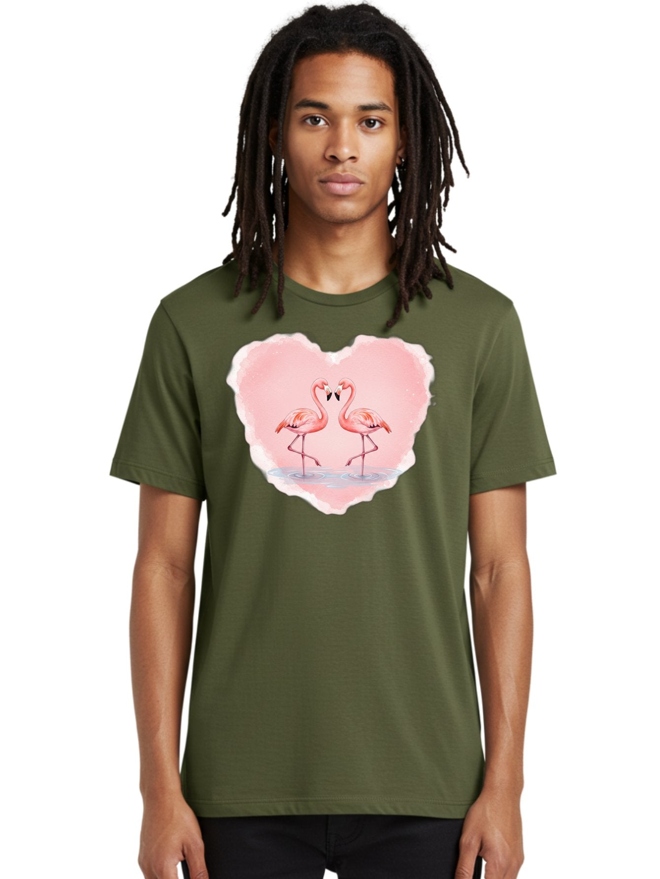 Flamingos-Forming-Heart Men'S Graphic Tee, 100% Cotton, Comfortable Casual Summer Wear, Machine Washable, Vintage Camera, Old Camera, Antique Camera, Black Camera, Classic Photography, Photography Equipment, Nostalgic Device, Film Camera, Bai858 16