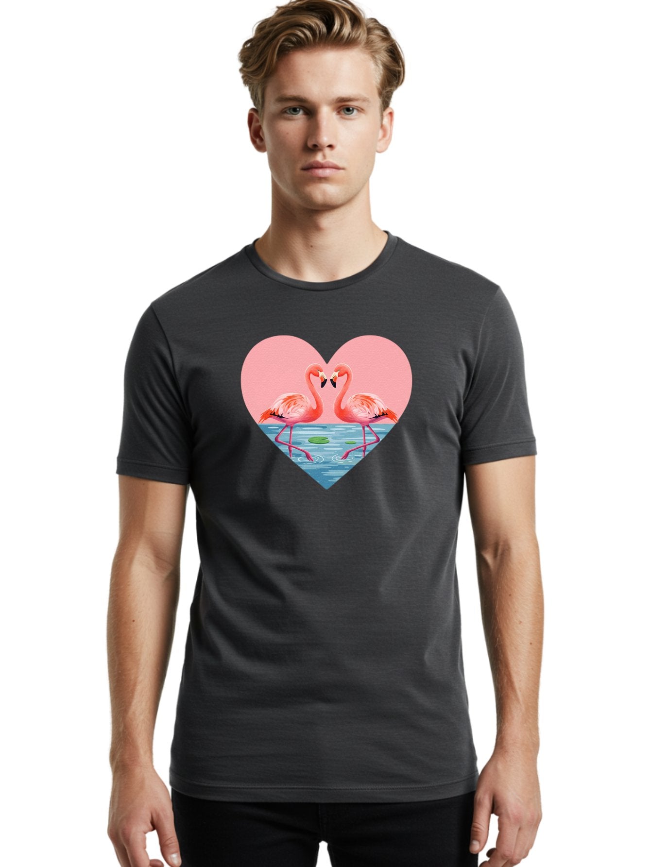 Flamingos-Heart-1 Men'S Graphic Tee, 100% Cotton, Comfortable Casual Summer Wear, Machine Washable, Vintage Camera, Old Camera, Antique Camera, Black Camera, Classic Photography, Photography Equipment, Nostalgic Device, Film Camera, Camera Art Bai859 26