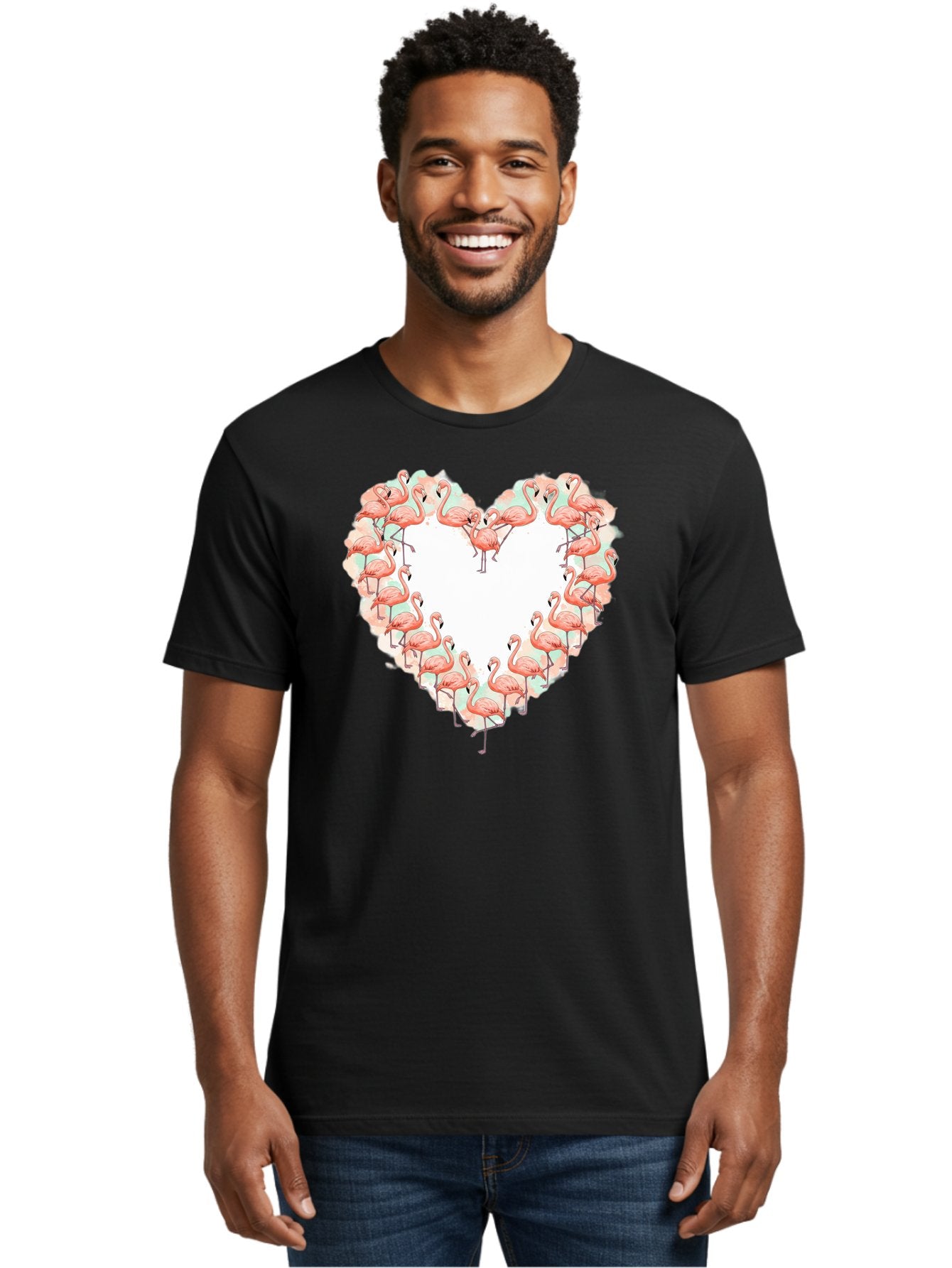 Flamingos-Heart-2 Men'S Graphic Tee, 100% Cotton, Comfortable Casual Summer Wear, Machine Washable, Vintage Camera, Old Camera, Antique Camera, Black Camera, Classic Photography, Photography Equipment, Nostalgic Device, Film Camera, Camera Art Bai860 21