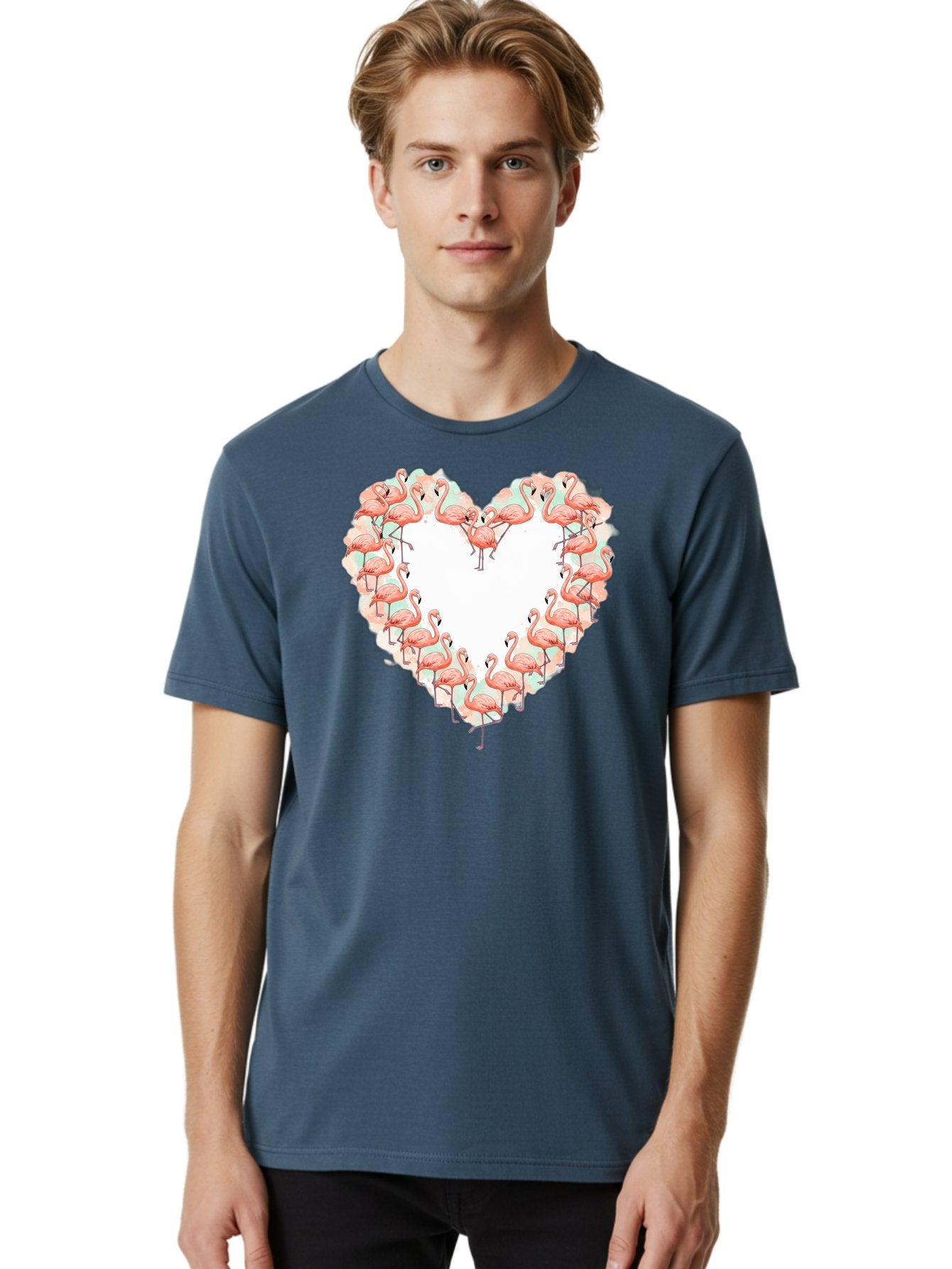 Flamingos-Heart-2 Men'S Graphic Tee, 100% Cotton, Comfortable Casual Summer Wear, Machine Washable, Vintage Camera, Old Camera, Antique Camera, Black Camera, Classic Photography, Photography Equipment, Nostalgic Device, Film Camera, Camera Art Bai860 28