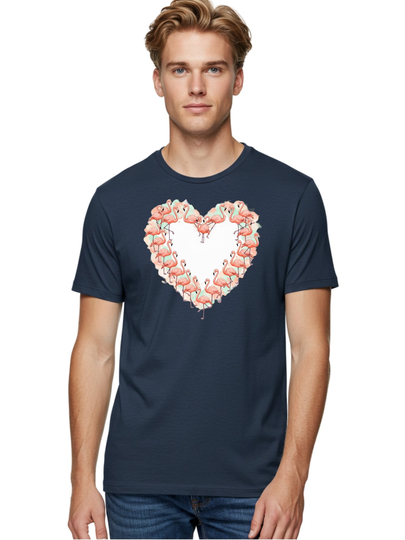 Flamingos-Heart-2 Men'S Graphic Tee, 100% Cotton, Comfortable Casual Summer Wear, Machine Washable, Vintage Camera, Old Camera, Antique Camera, Black Camera, Classic Photography, Photography Equipment, Nostalgic Device, Film Camera, Camera Art Bai860 20