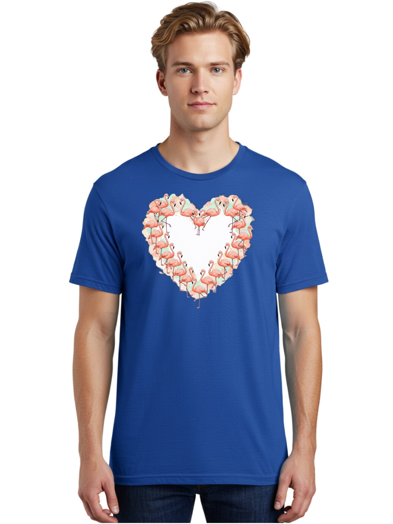 Flamingos-Heart-2 Men'S Graphic Tee, 100% Cotton, Comfortable Casual Summer Wear, Machine Washable, Vintage Camera, Old Camera, Antique Camera, Black Camera, Classic Photography, Photography Equipment, Nostalgic Device, Film Camera, Camera Art Bai860 25