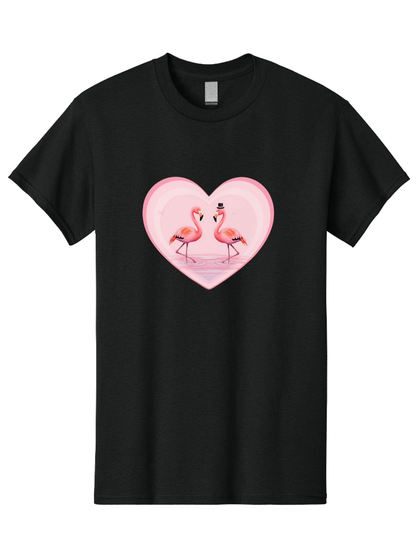 Flamingos-In-Heart-2 Men'S Graphic Tee, 100% Cotton, Comfortable Casual Summer Wear, Machine Washable, Vintage Camera, Old Camera, Antique Camera, Black Camera, Classic Photography, Photography Equipment, Nostalgic Device, Film Camera, Bai864 3