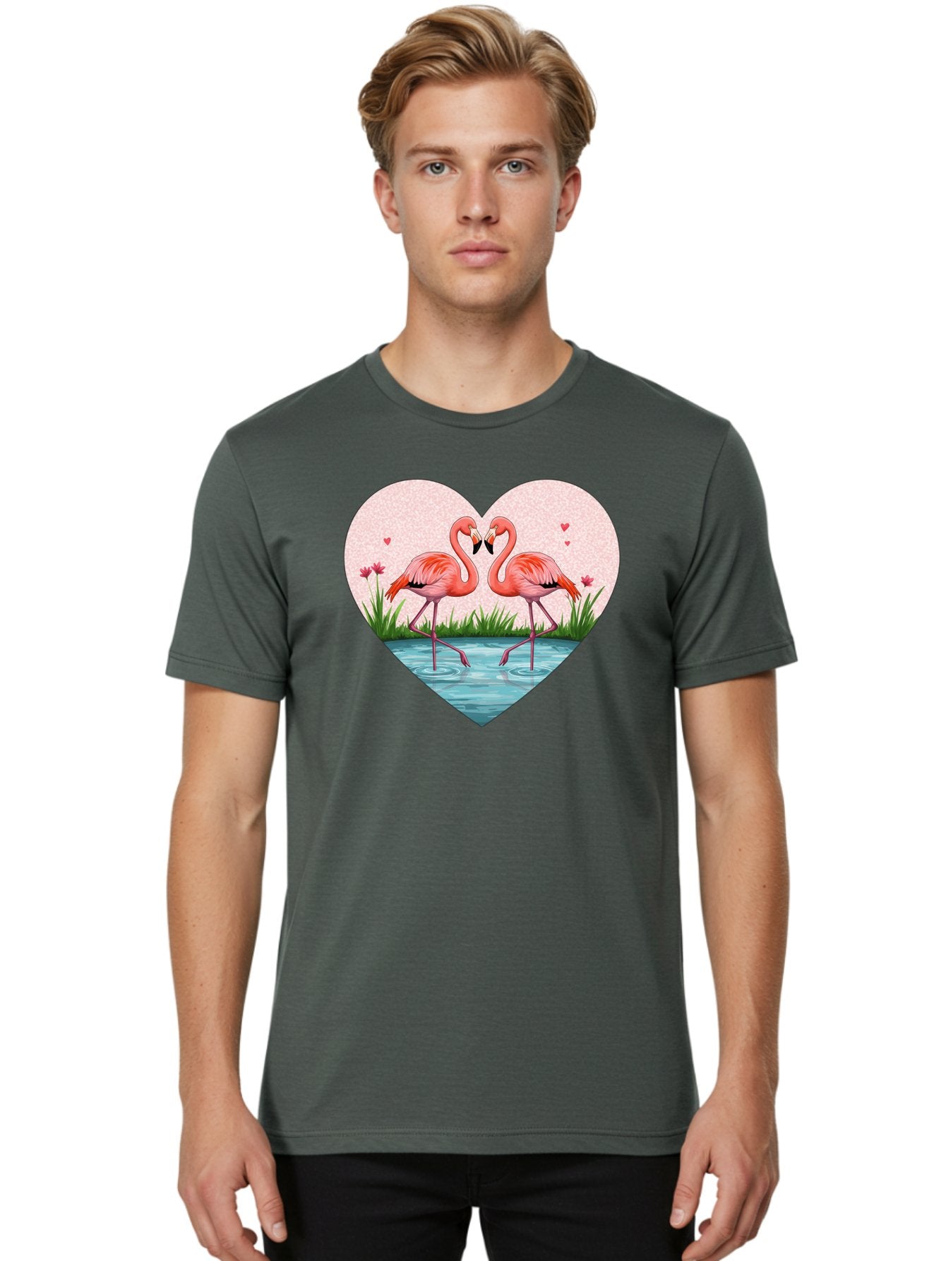 Flamingos-In-Heart-3 Men'S Graphic Tee, 100% Cotton, Comfortable Casual Summer Wear, Machine Washable, Vintage Camera, Old Camera, Antique Camera, Black Camera, Classic Photography, Photography Equipment, Nostalgic Device, Film Camera, Bai865 18