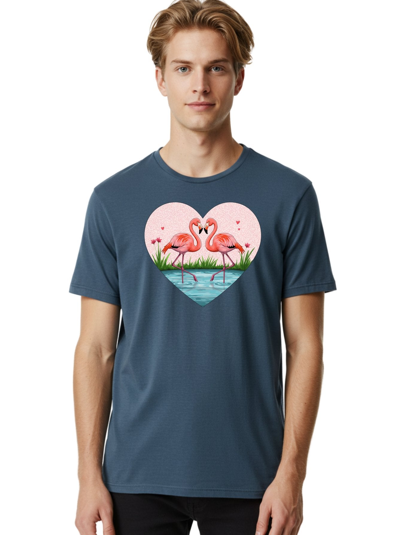 Flamingos-In-Heart-3 Men'S Graphic Tee, 100% Cotton, Comfortable Casual Summer Wear, Machine Washable, Vintage Camera, Old Camera, Antique Camera, Black Camera, Classic Photography, Photography Equipment, Nostalgic Device, Film Camera, Bai865 23