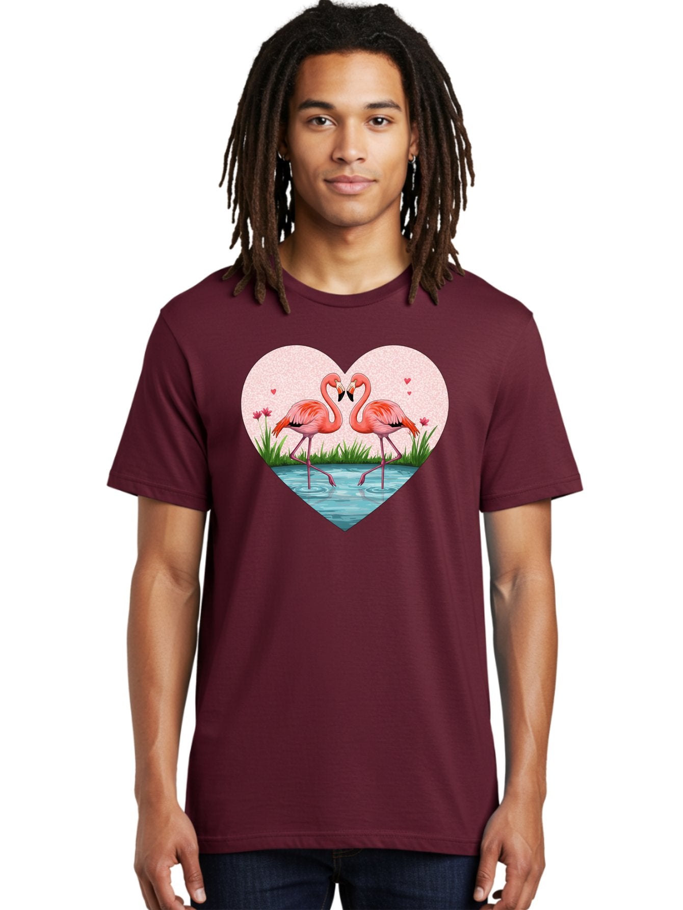 Flamingos-In-Heart-3 Men'S Graphic Tee, 100% Cotton, Comfortable Casual Summer Wear, Machine Washable, Vintage Camera, Old Camera, Antique Camera, Black Camera, Classic Photography, Photography Equipment, Nostalgic Device, Film Camera, Bai865 28