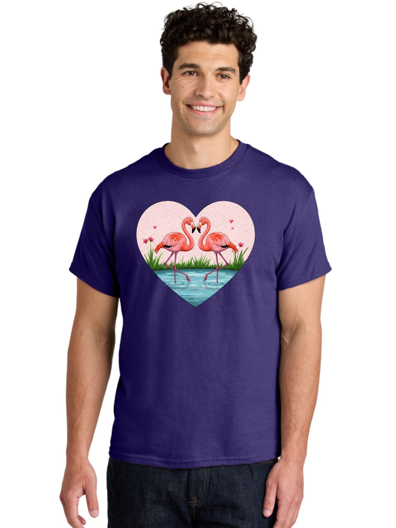 Flamingos-In-Heart-3 Men'S Graphic Tee, 100% Cotton, Comfortable Casual Summer Wear, Machine Washable, Vintage Camera, Old Camera, Antique Camera, Black Camera, Classic Photography, Photography Equipment, Nostalgic Device, Film Camera, Bai865 30